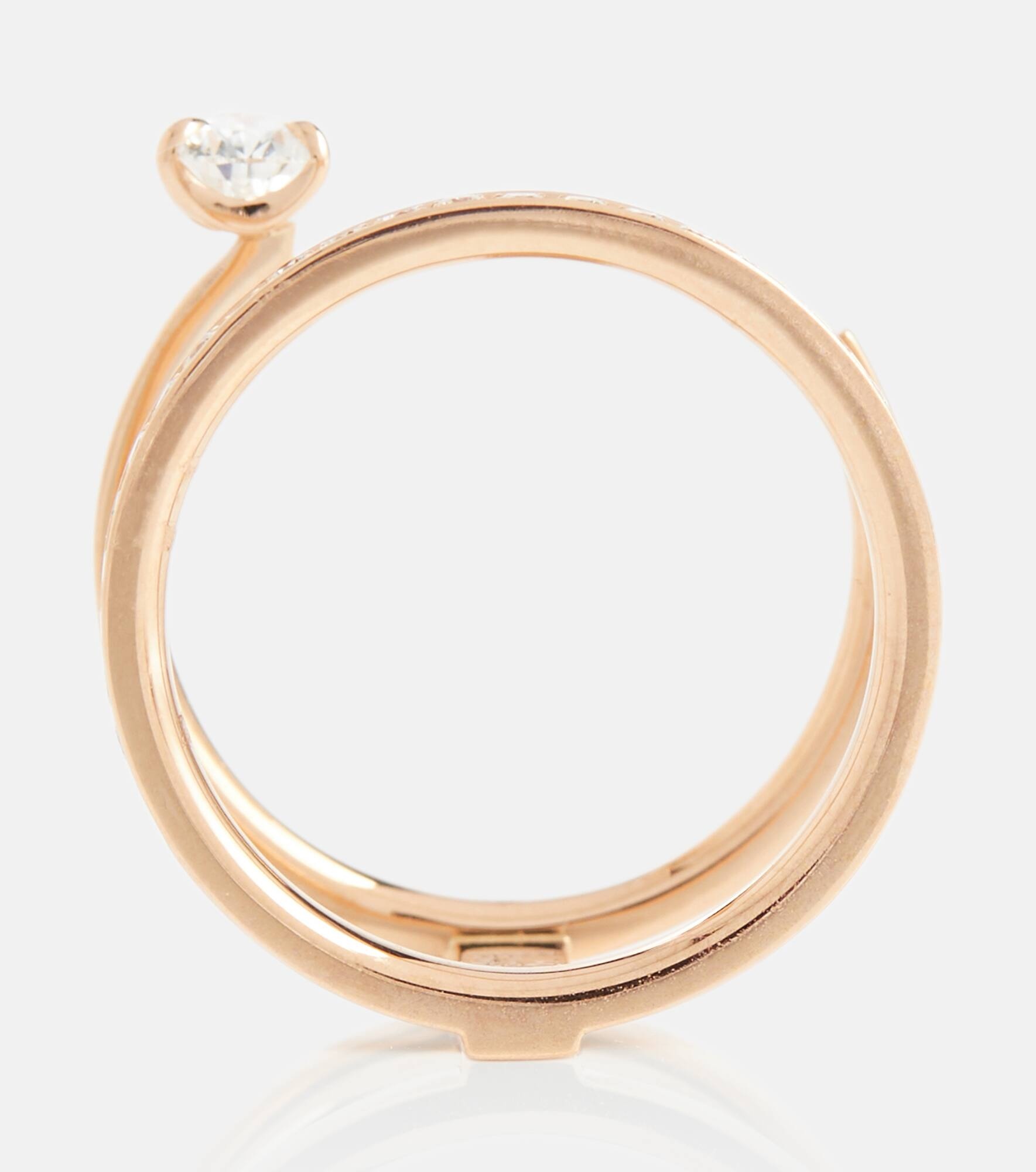 Serti Sur Vide 18kt rose gold ring with diamonds - 4