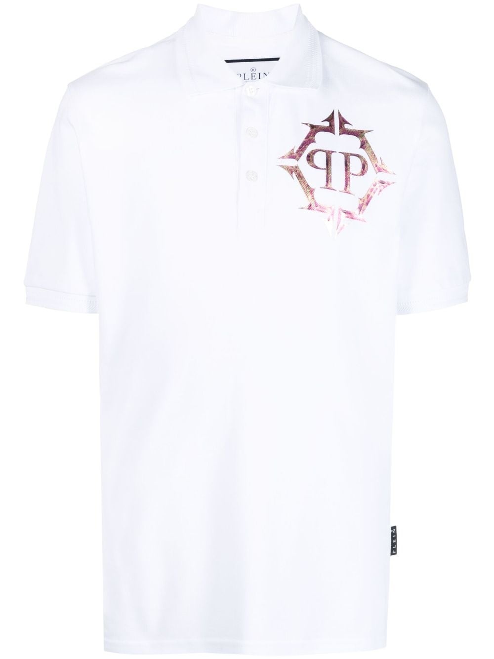 logo-print cotton polo shirt - 1