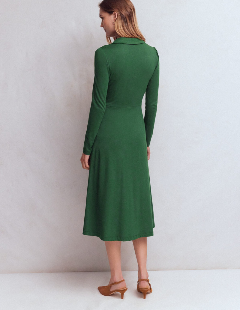 Carla Jersey Wrap Dress-Hunter Green 4