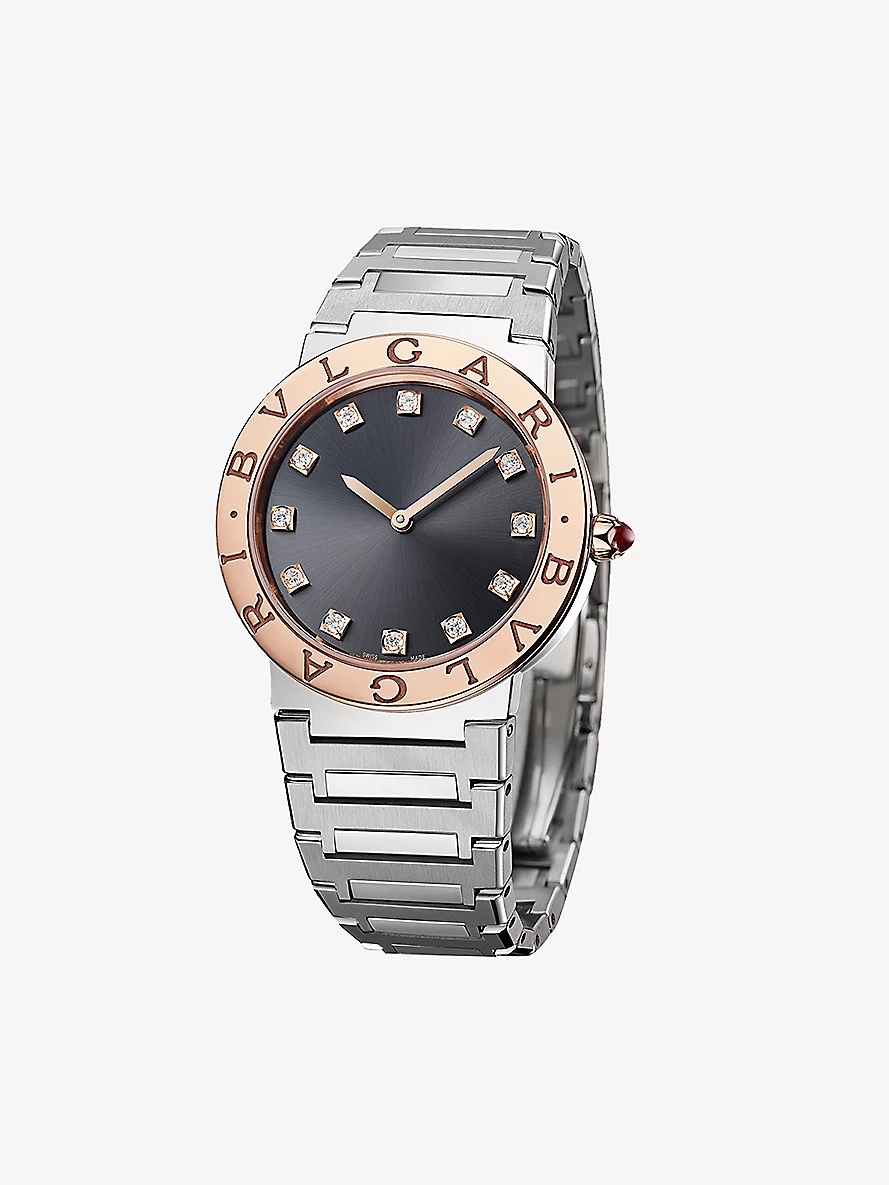 103757 BVLGARI BVLGARI stainless-steel, 18ct rose-gold and diamond quartz watch - 3