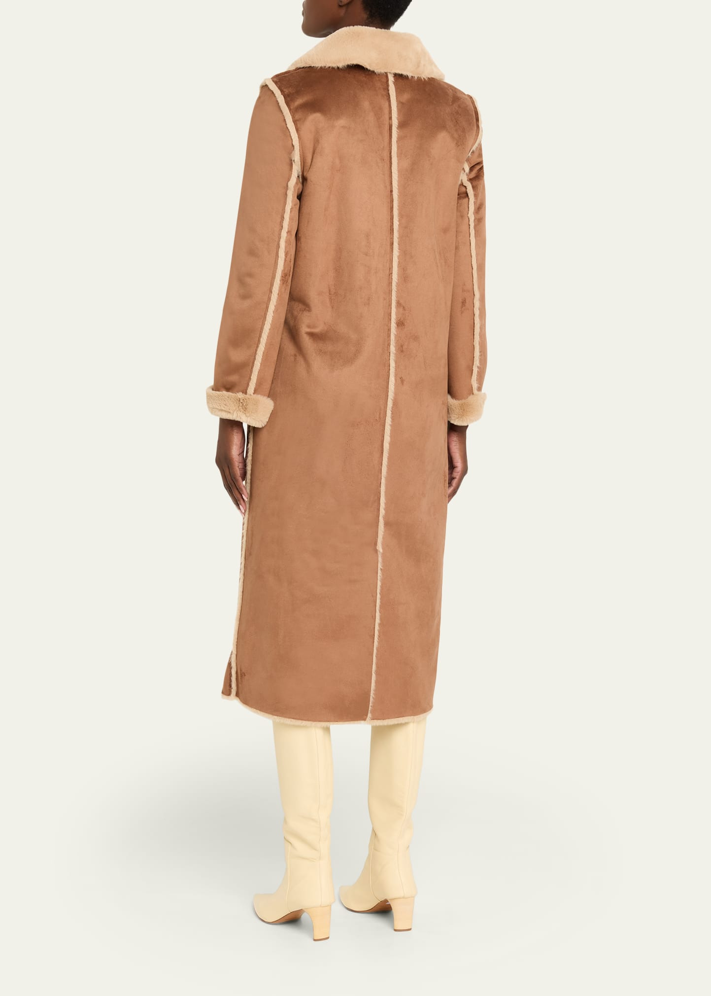 Citron Faux Fur Maxi Coat - 3