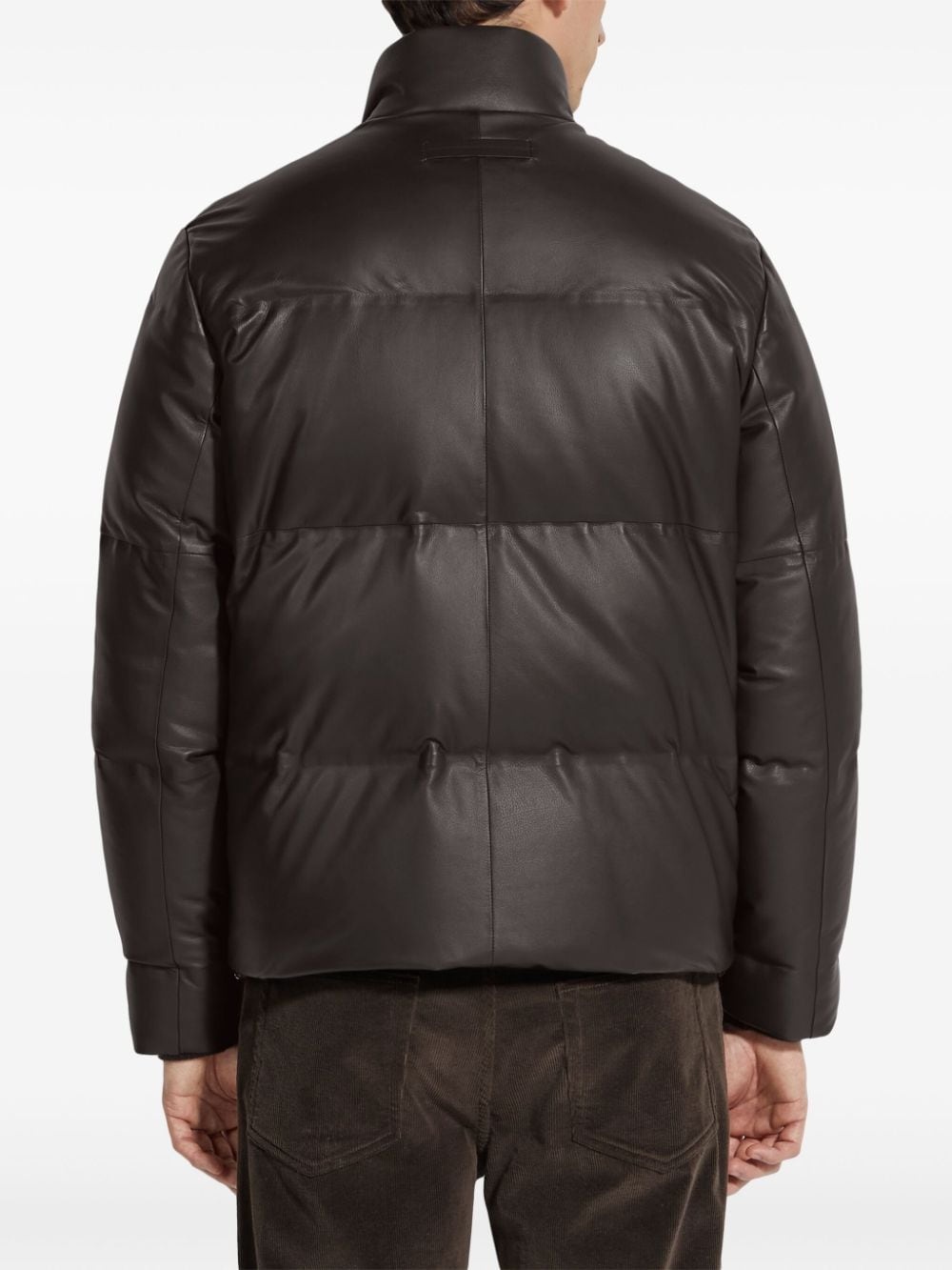 leather padded jacket - 4