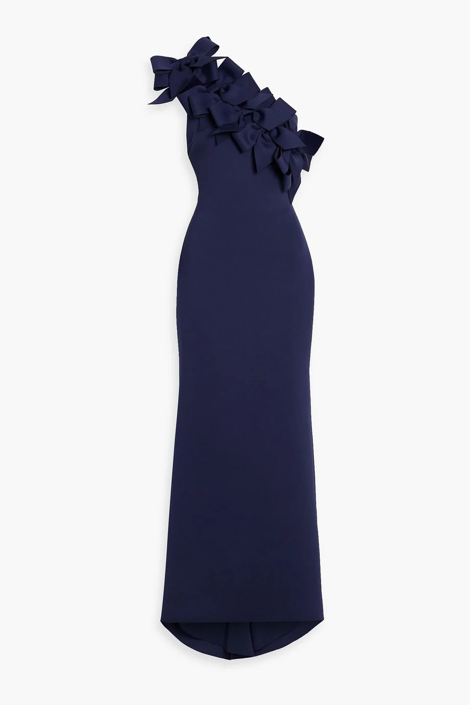 One-shoulder bow-detailed ponte gown - 1