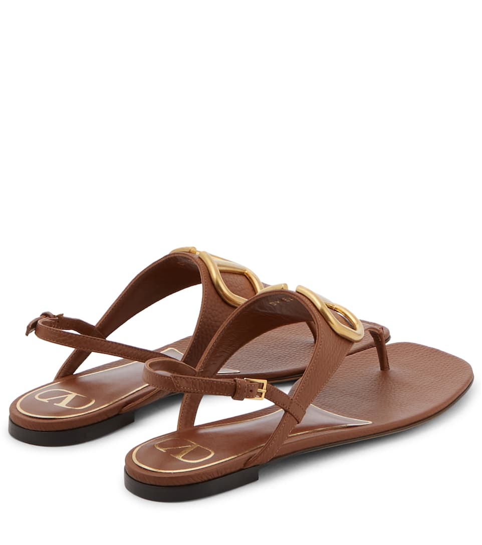 VLogo leather thong sandals - 3