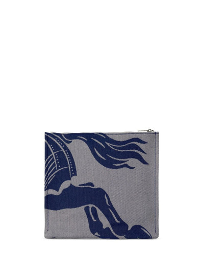 Burberry logo-print canvas clutch bag outlook