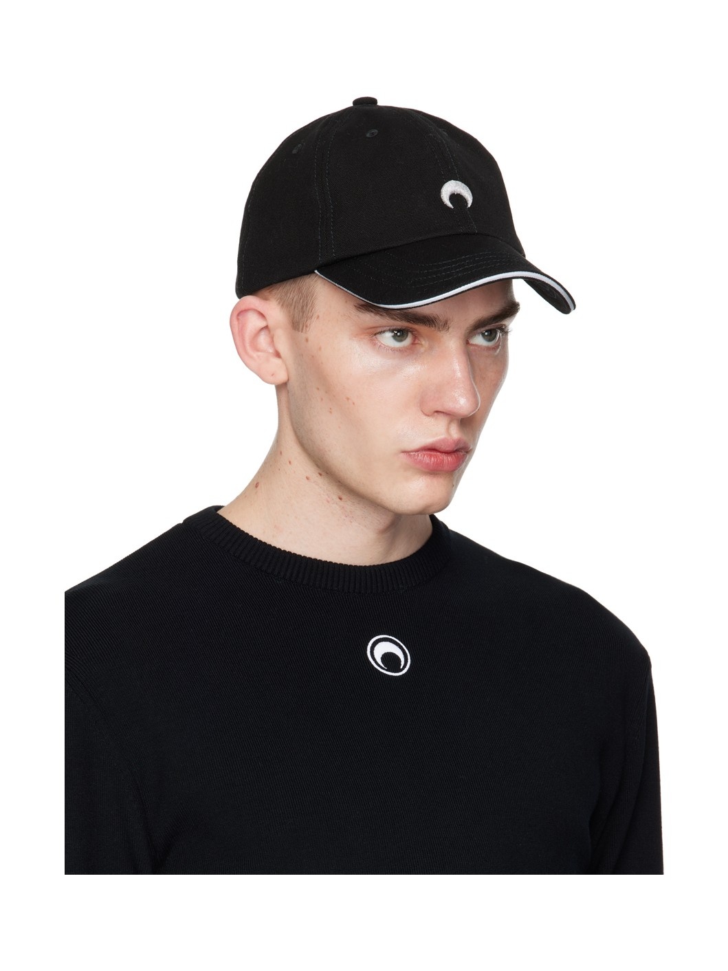 Black White Line Canvas Baseball Cap - 2