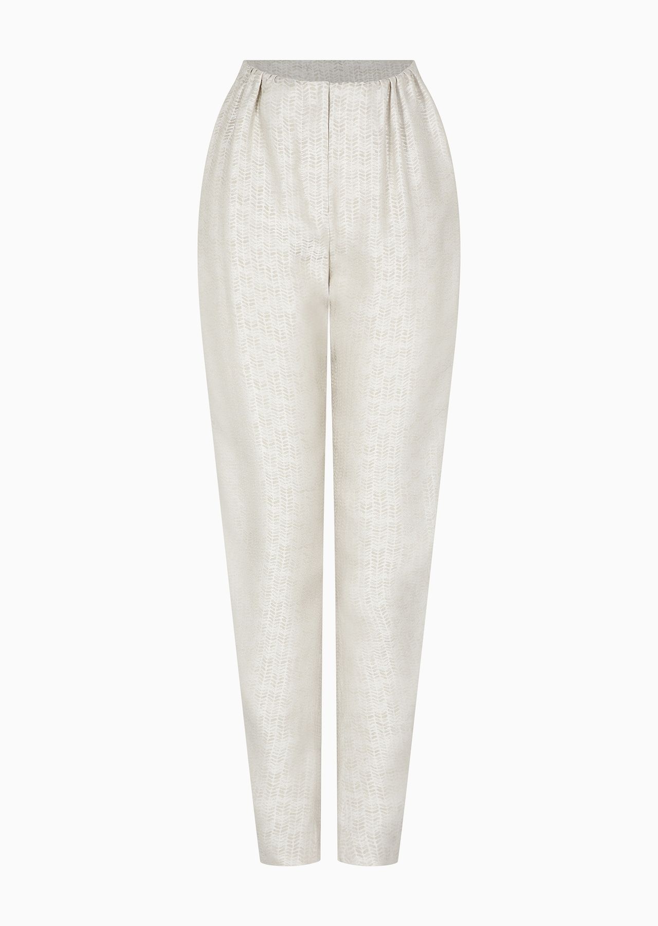 Oval-leg trousers in a chevron-motif viscose crêpe - 1