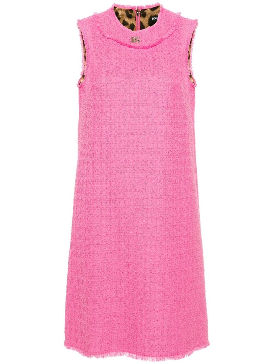 DOLCE & GABBANA SHORT SLEEVELESS TWEED DRESS - 1