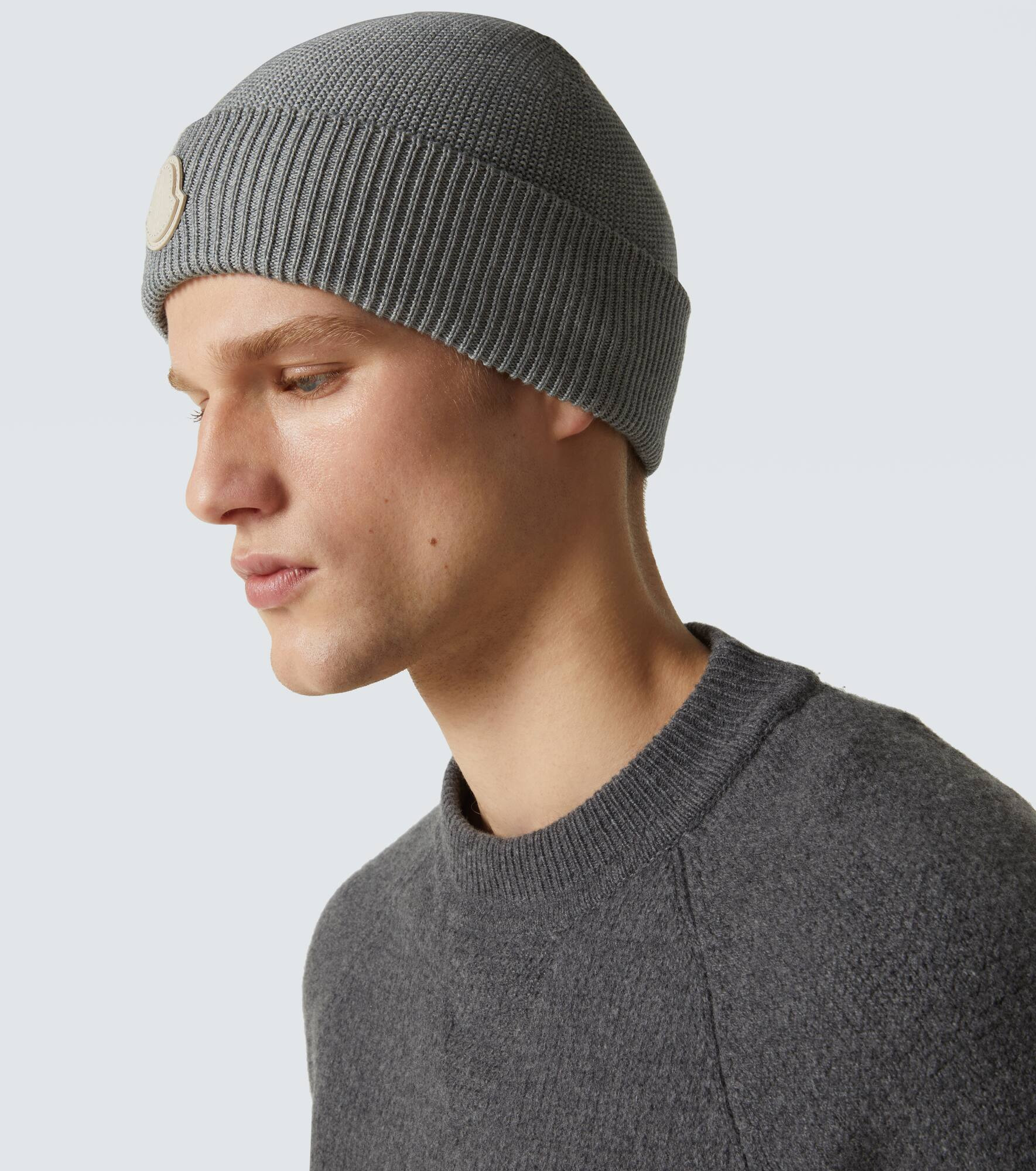 Logo cotton and cashmere beanie - 3