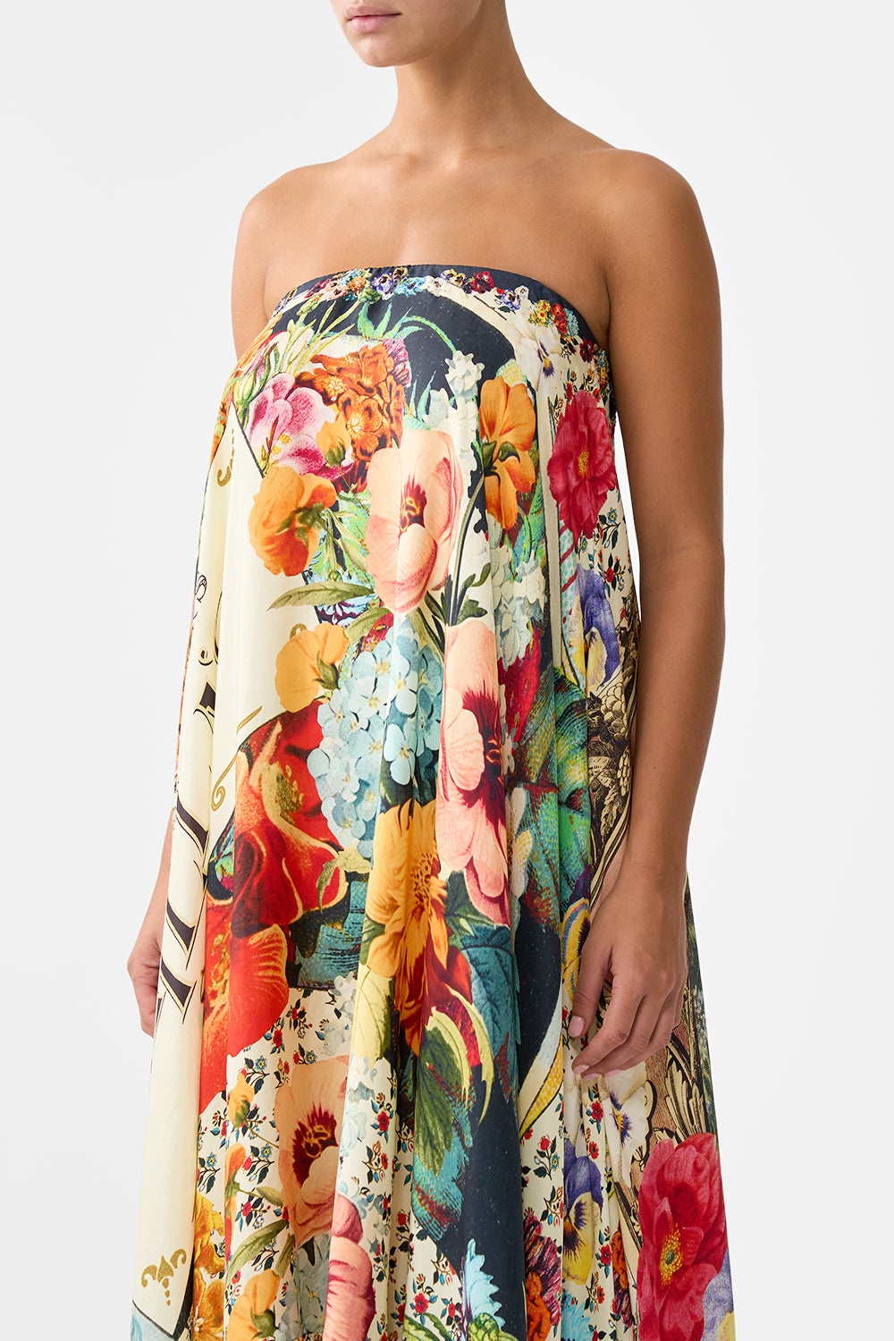 STRAPLESS MAXI WITH RUFFLE HEM - 5