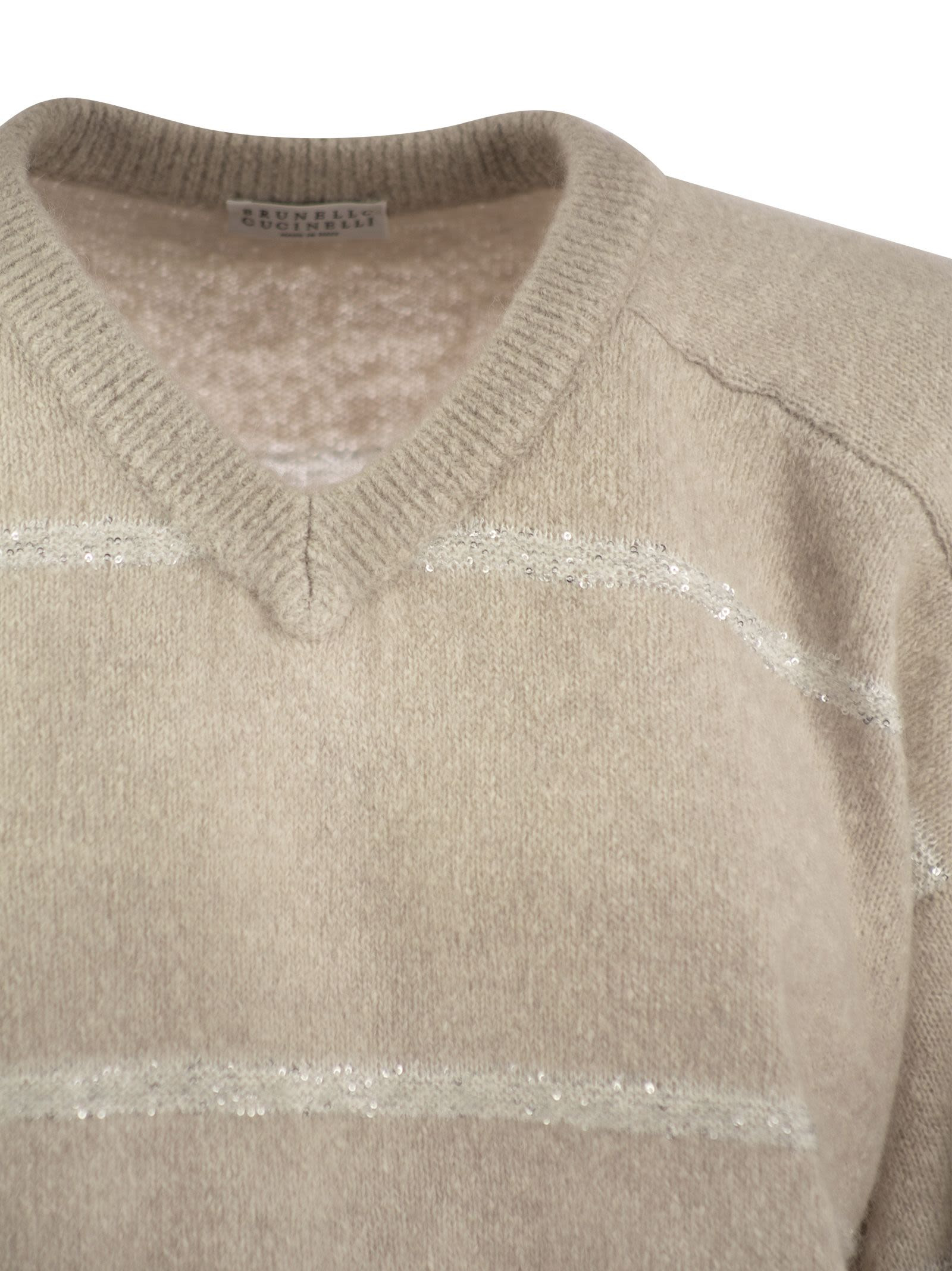 Brunello Cucinelli Women Alpaca, Cotton And Wool Sweater With Sequins - 4