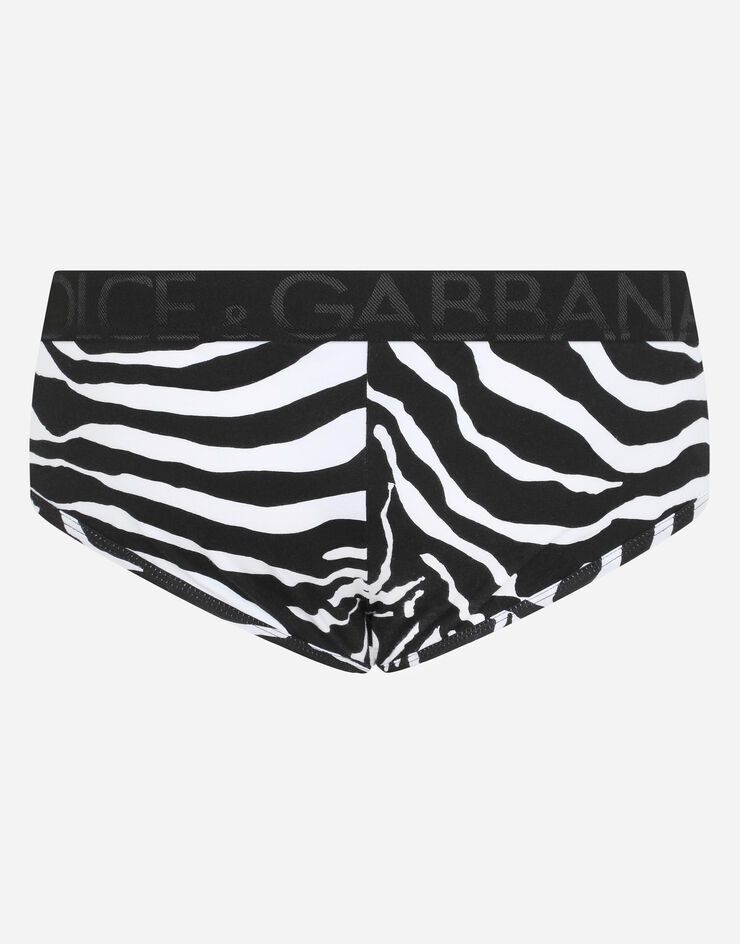 Stretch cotton Brando briefs with zebra print - 3