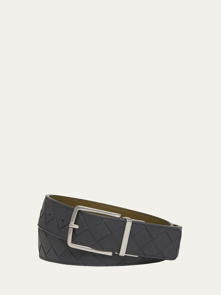 Men's Reversible Intrecciato Leather Belt - 1