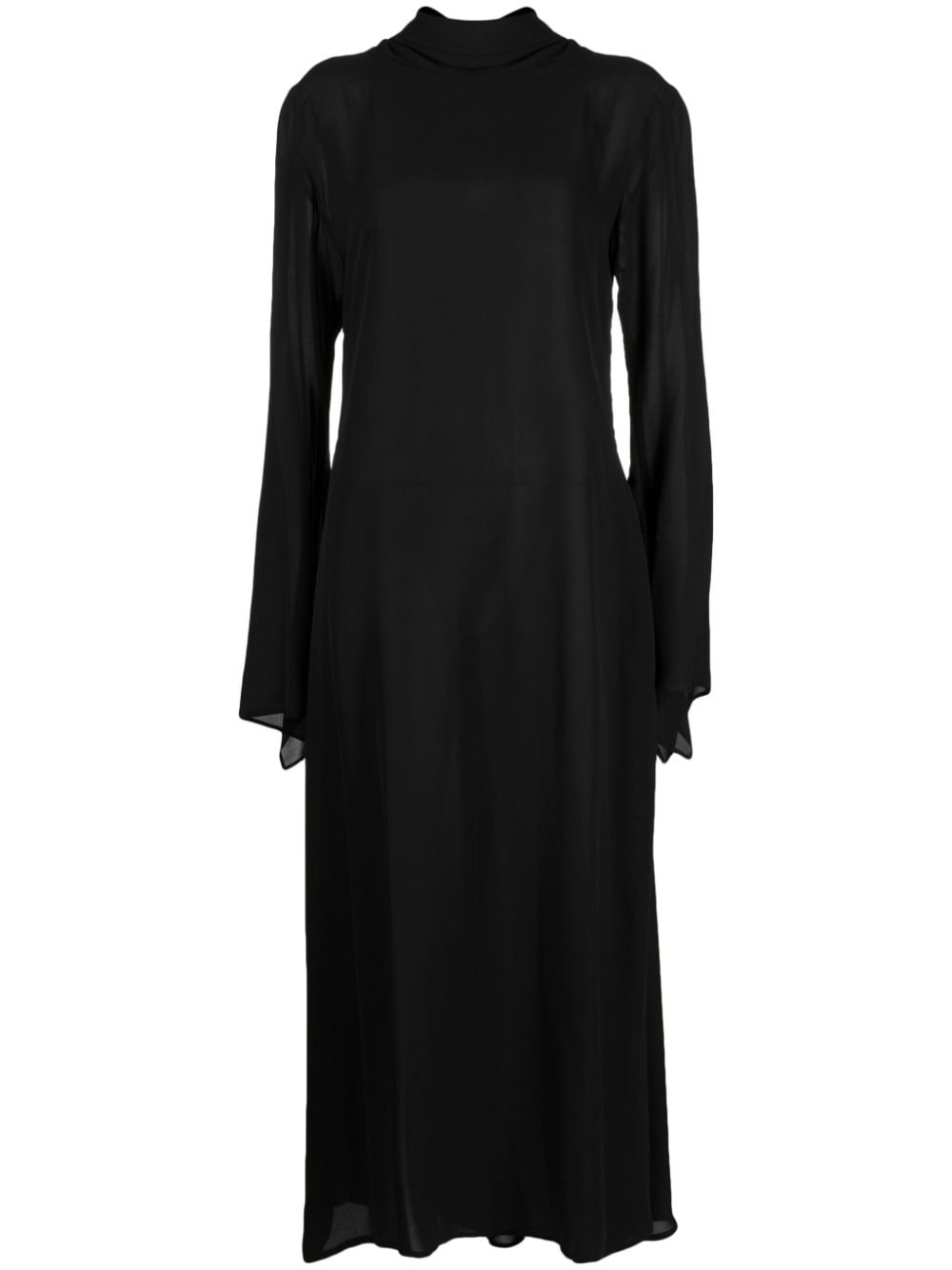 high-neck long-sleeve dress - 1