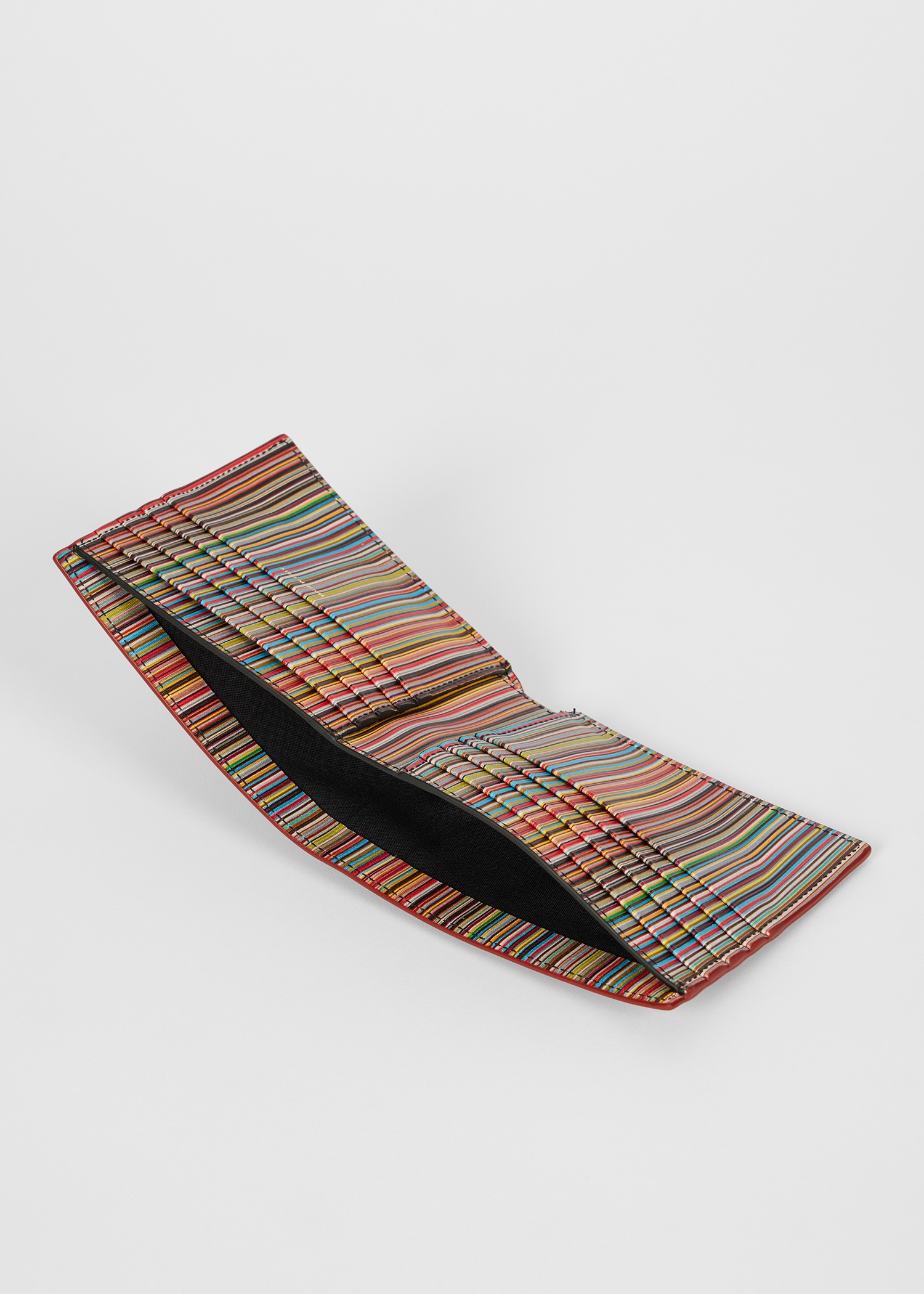 Brick Red Leather 'Signature Stripe' Interior Billfold Wallet - 4