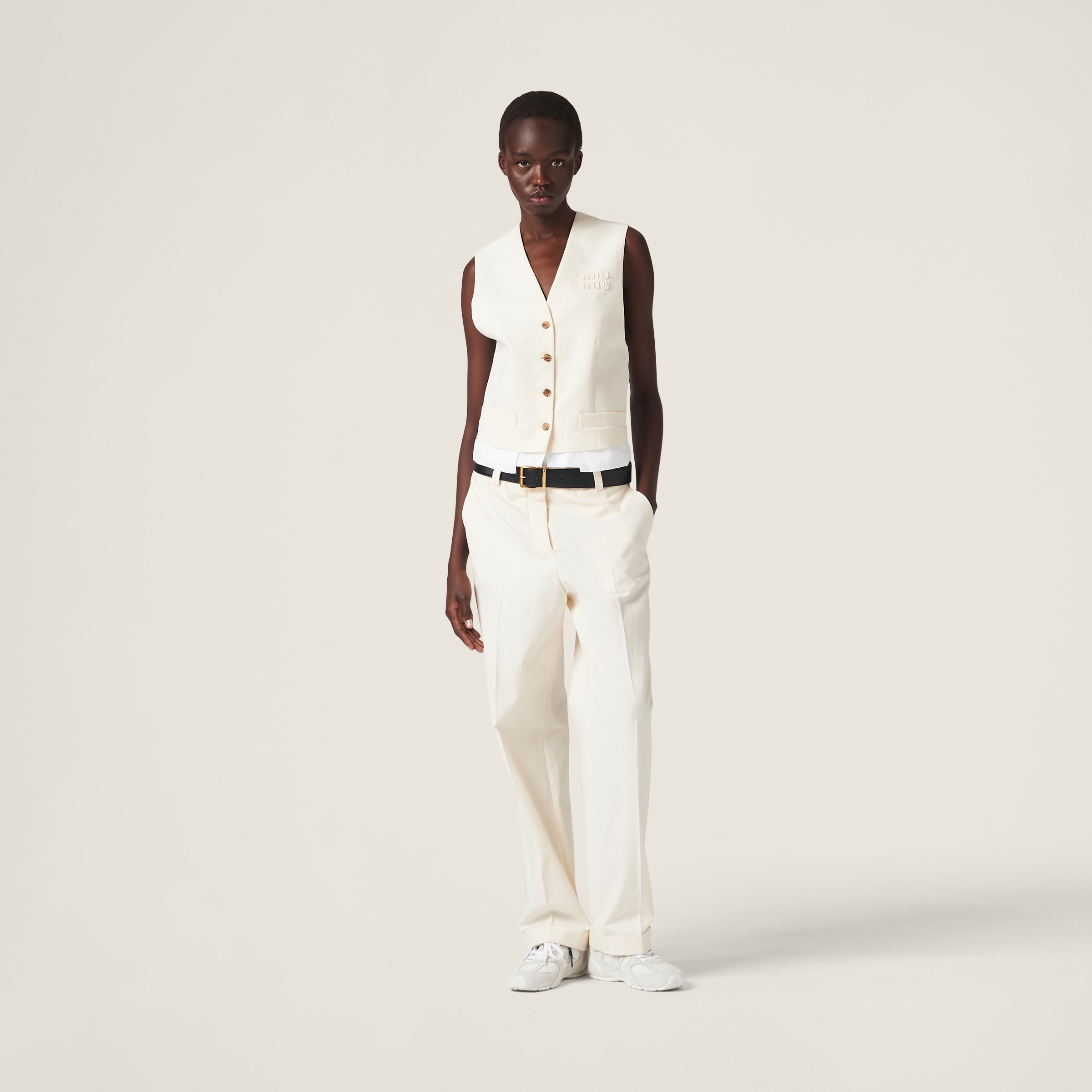 Single-breasted canvas vest - 2