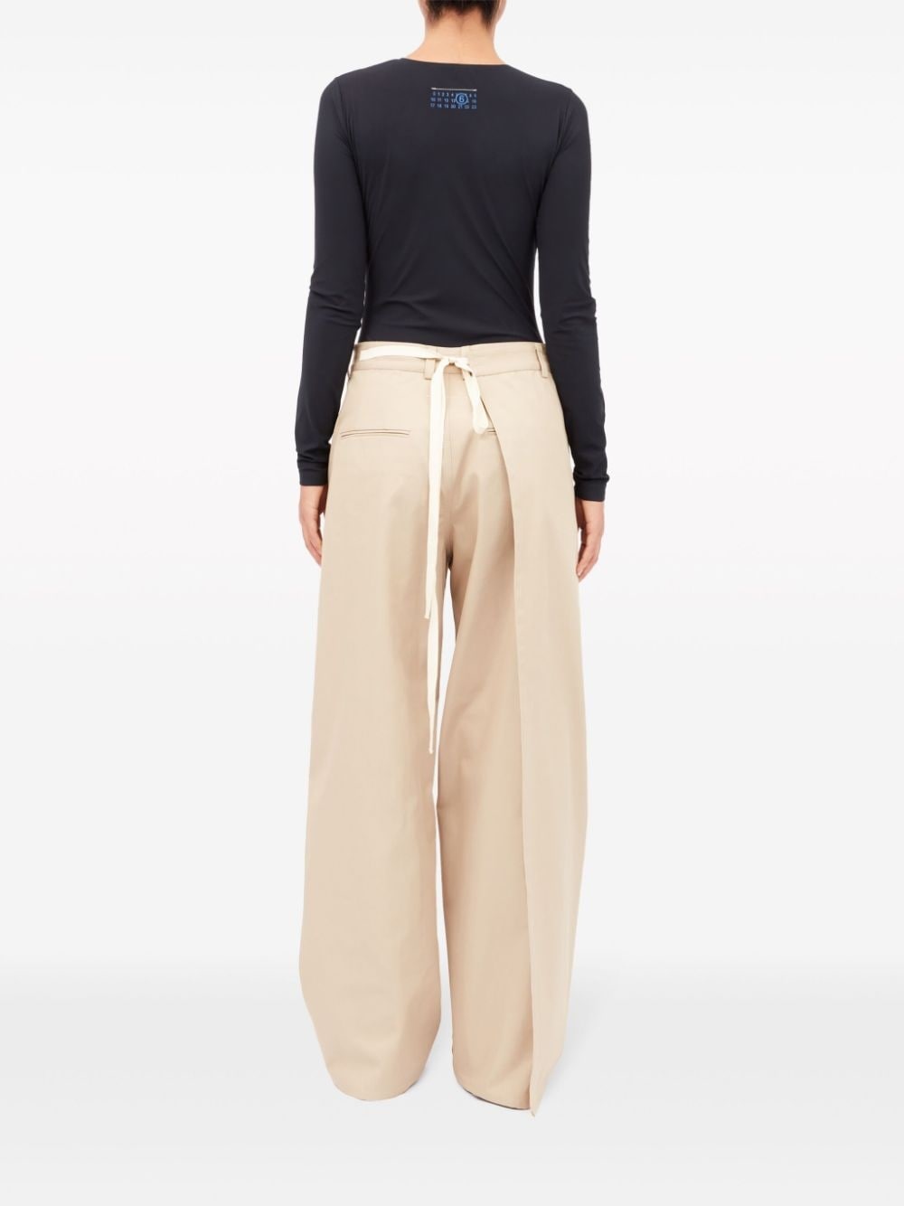 wide-leg gabardine trousers - 4