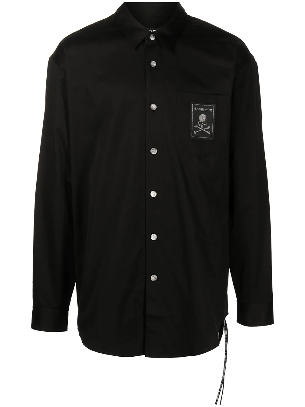 logo-patch cotton-poplin shirt - 1