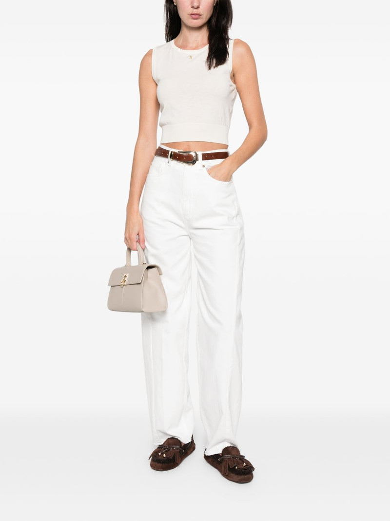 Sandro round-neck logo-plaque tank top outlook