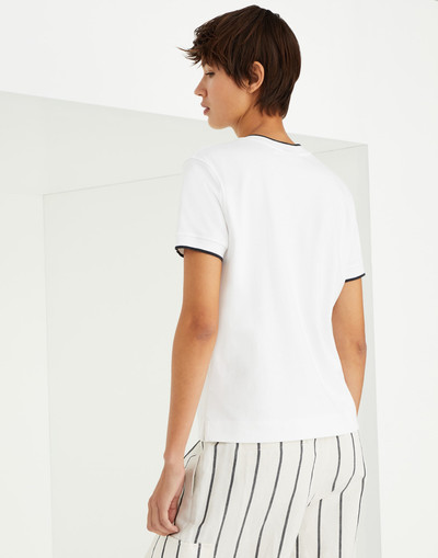 Brunello Cucinelli Cotton interlock t-shirt with tennis logo outlook