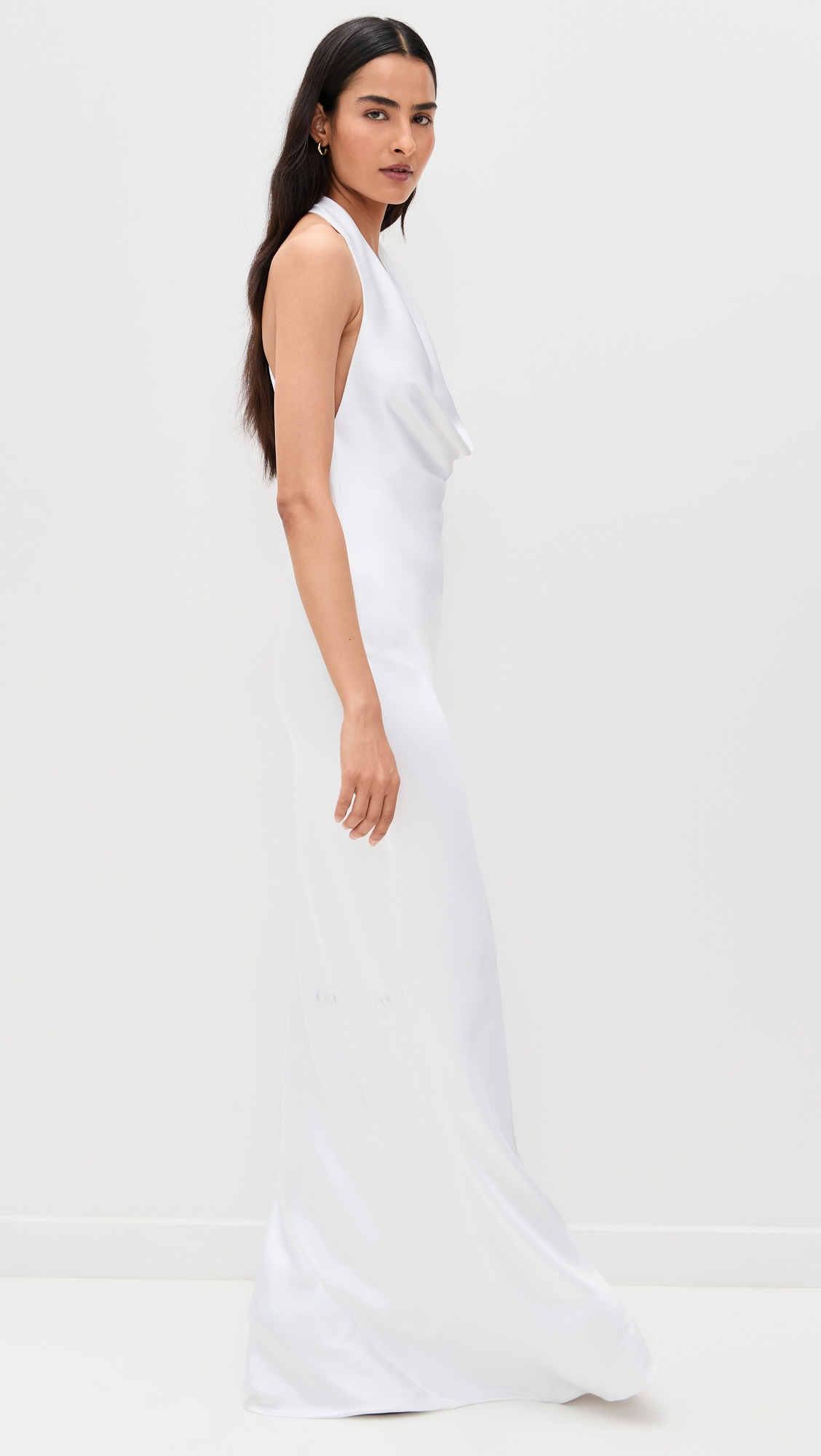 Halter Drape Bias Gown - 3