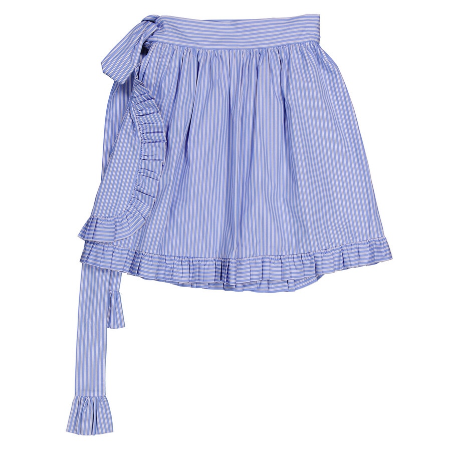Stella McCartney Ladies Blue Stripes Ruffle Skirt - 6
