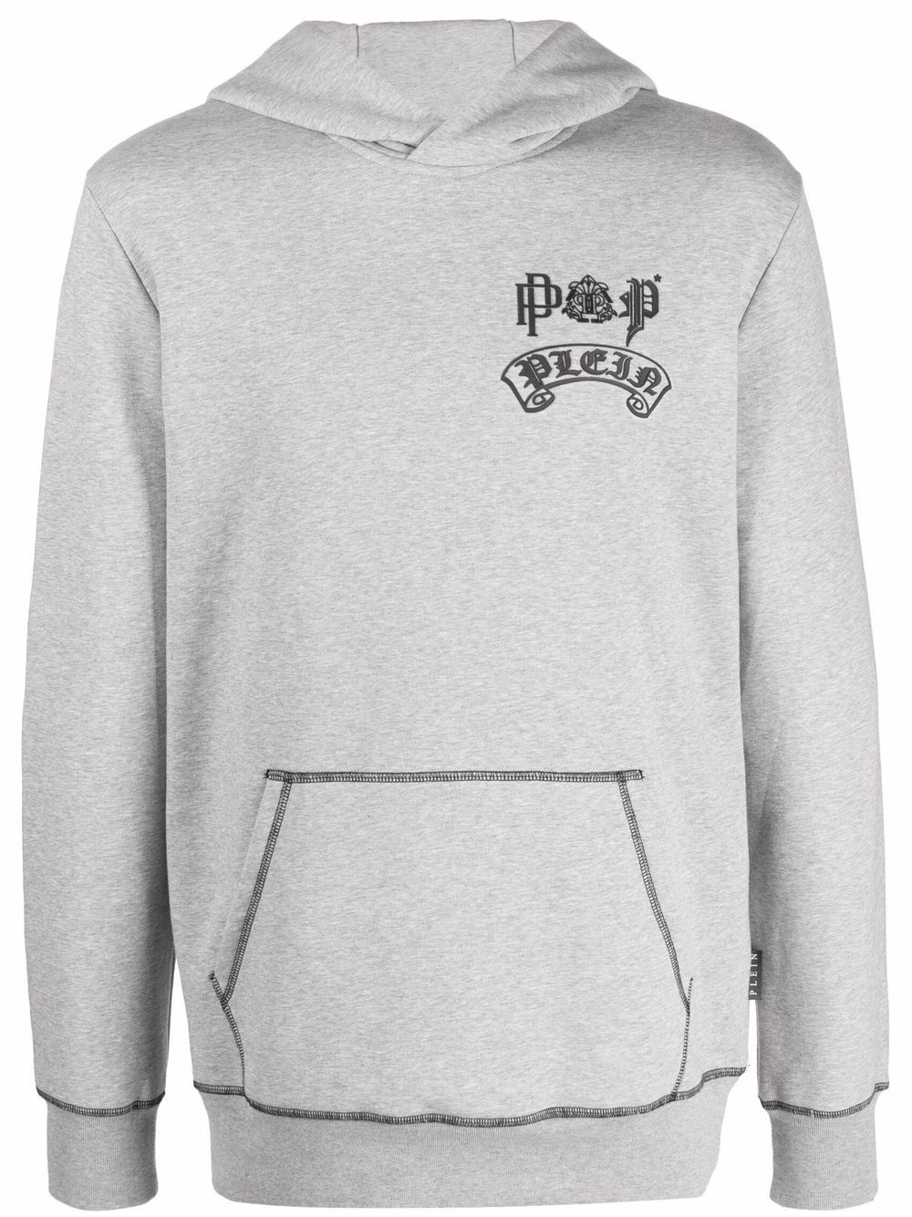 logo-print cotton hoodie - 1