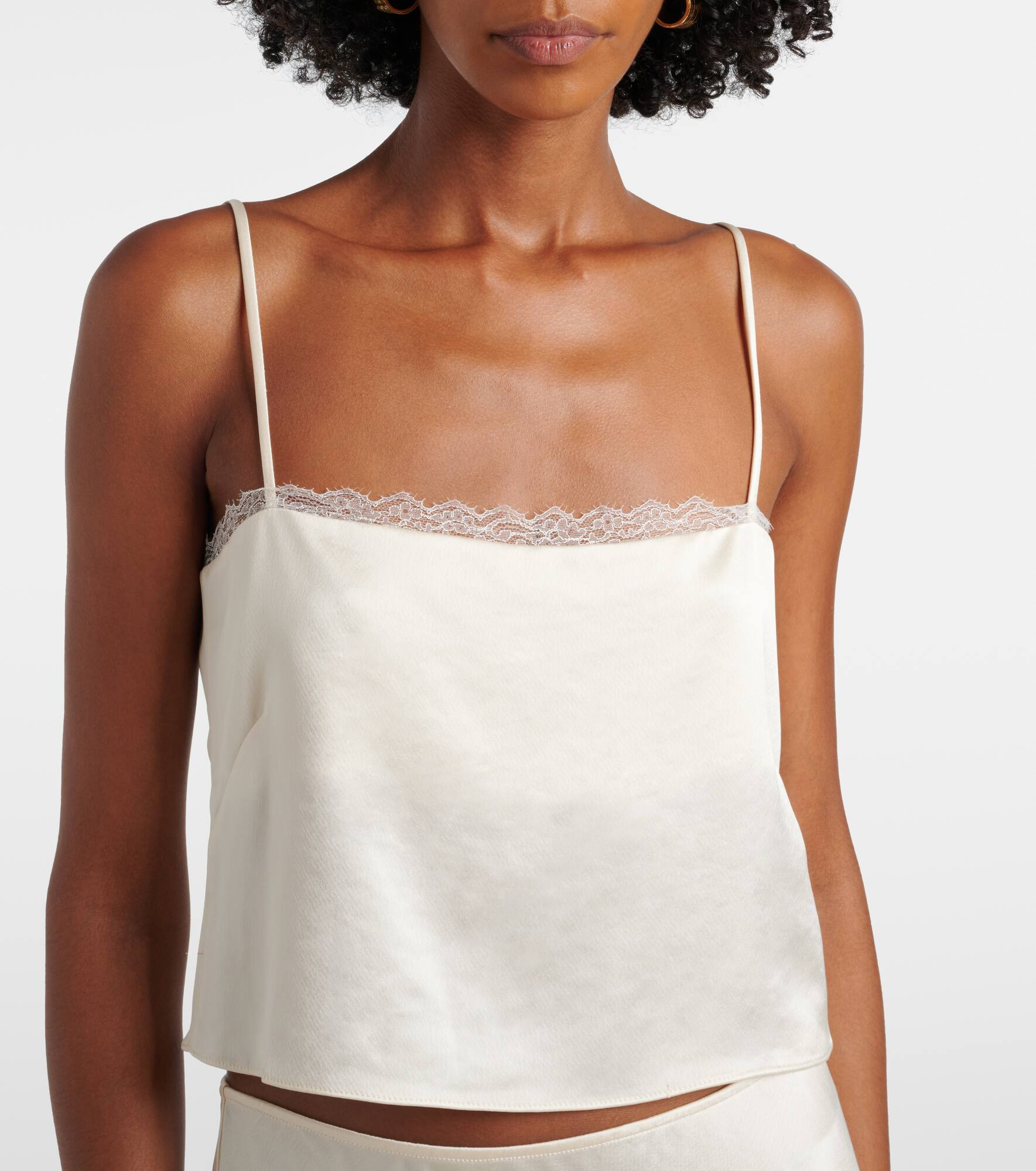 Barb cropped lace satin camisole - 4