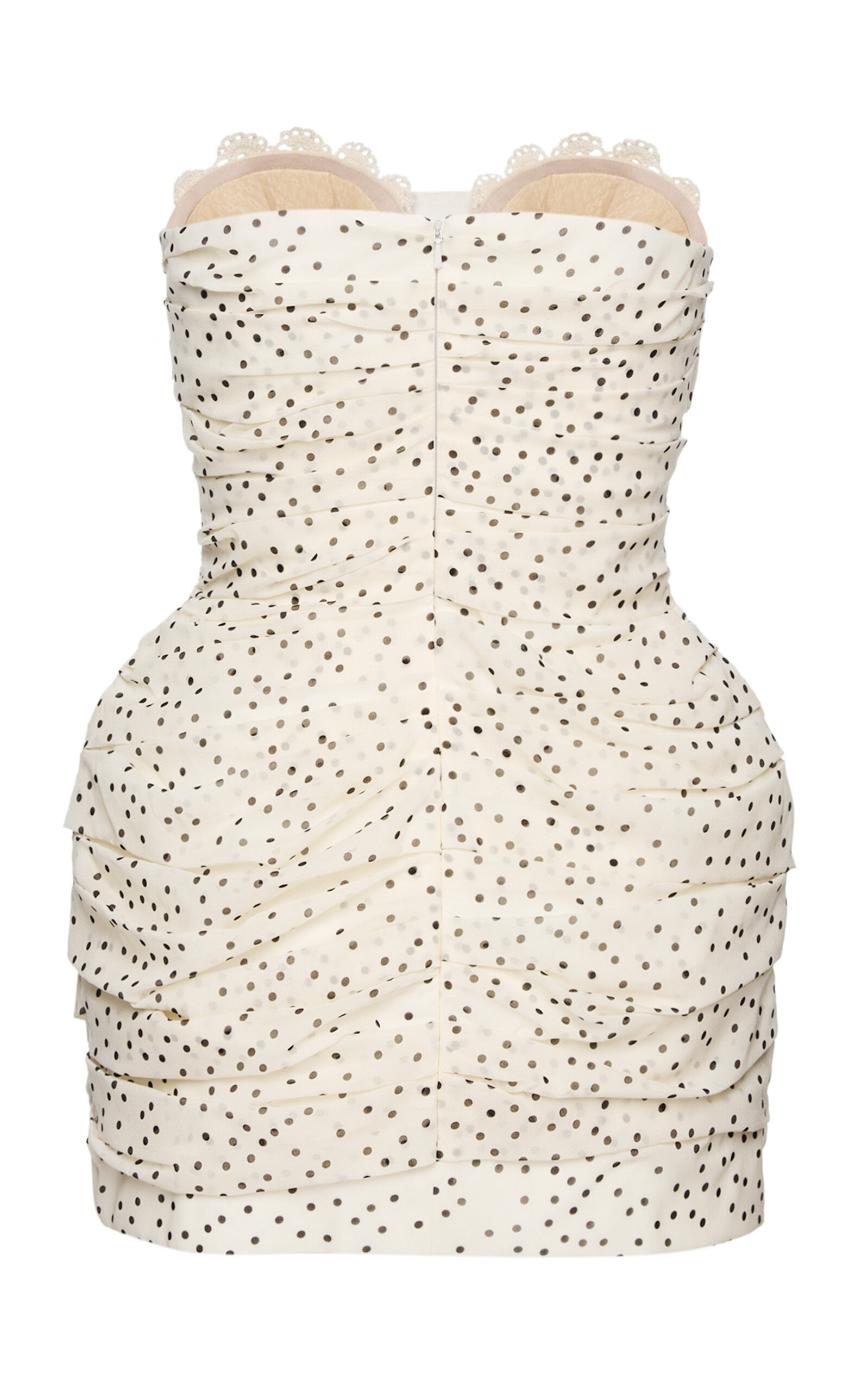 Dotted Silk Mini Dress black/white - 5