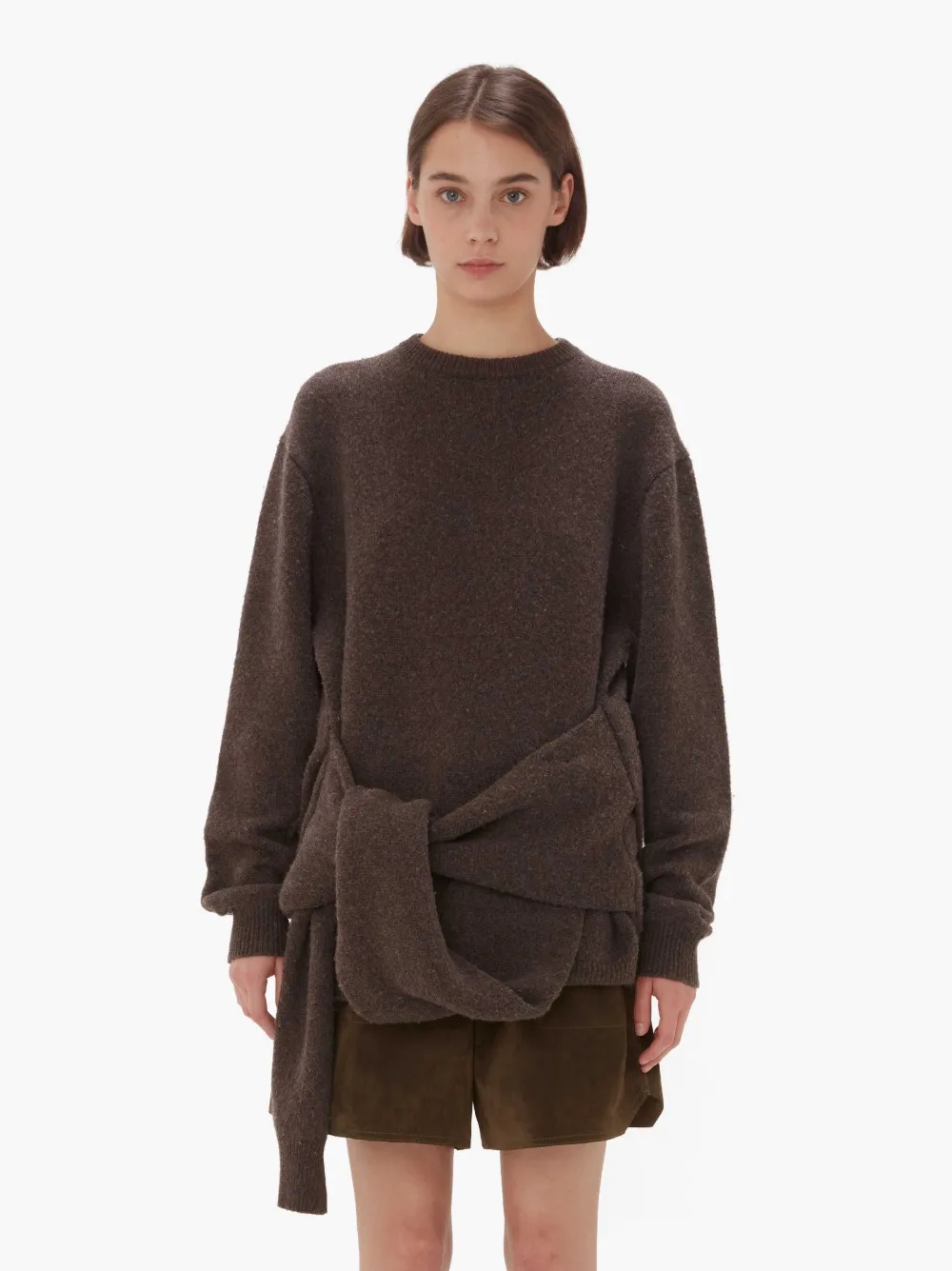 DRAPED TIE-FRONT SWEATER - 2