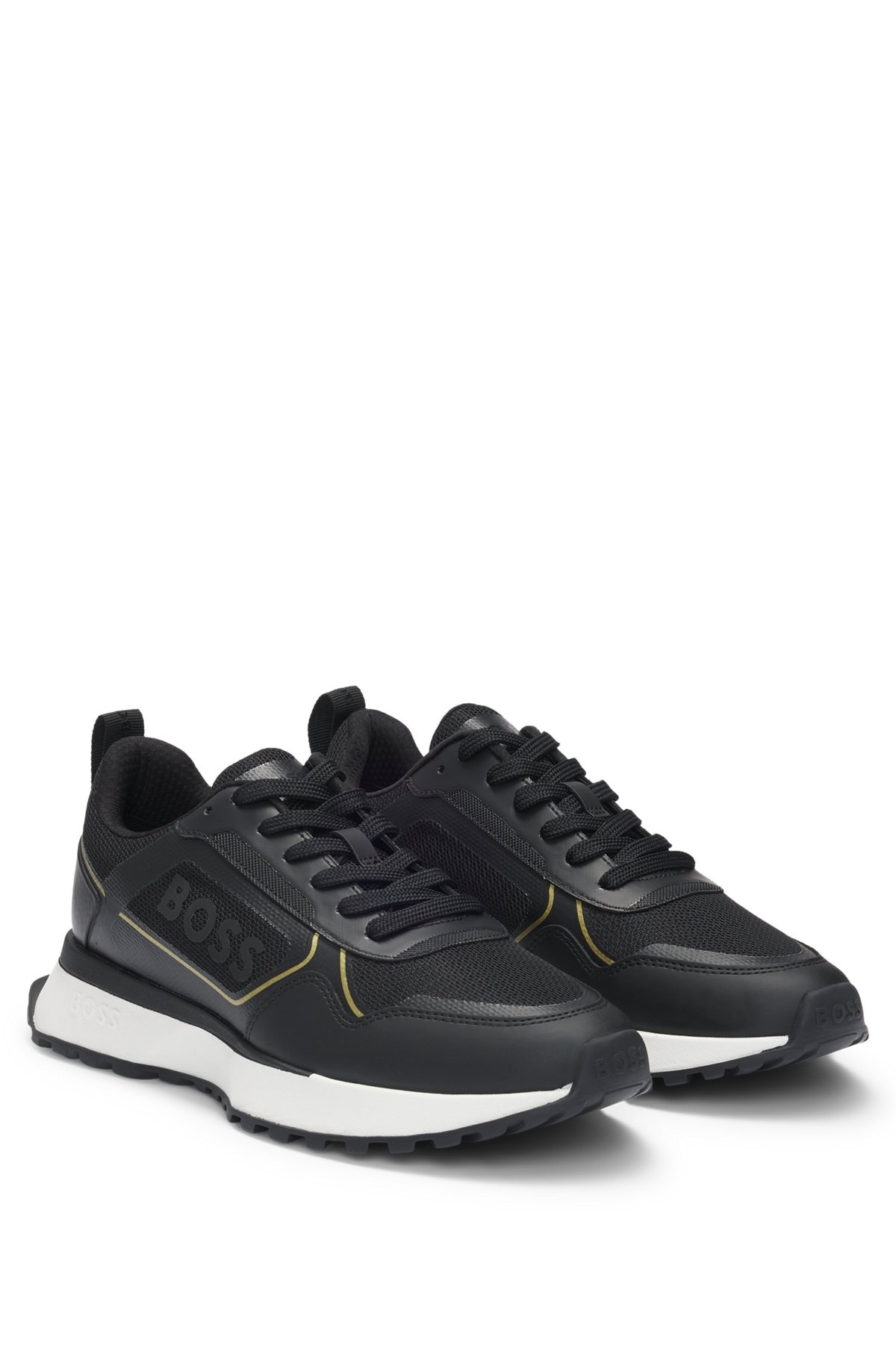 MIXED-MATERIAL TRAINERS WITH LARGE SIDE-PANEL LOGO - 2