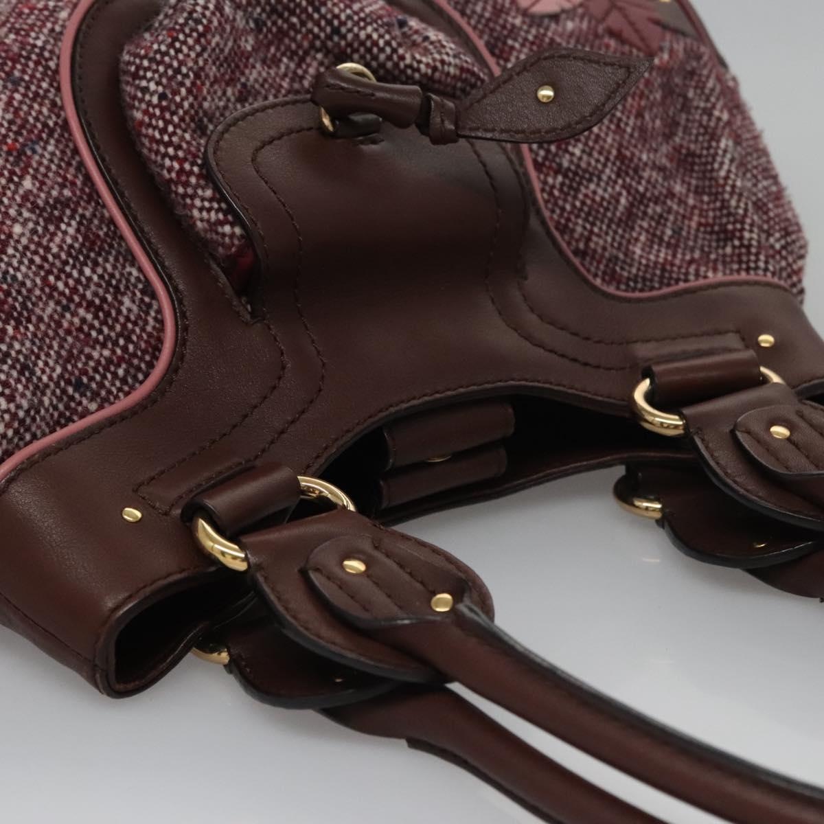 CELINE Hand Bag Wool Leather Gold Brown - 6
