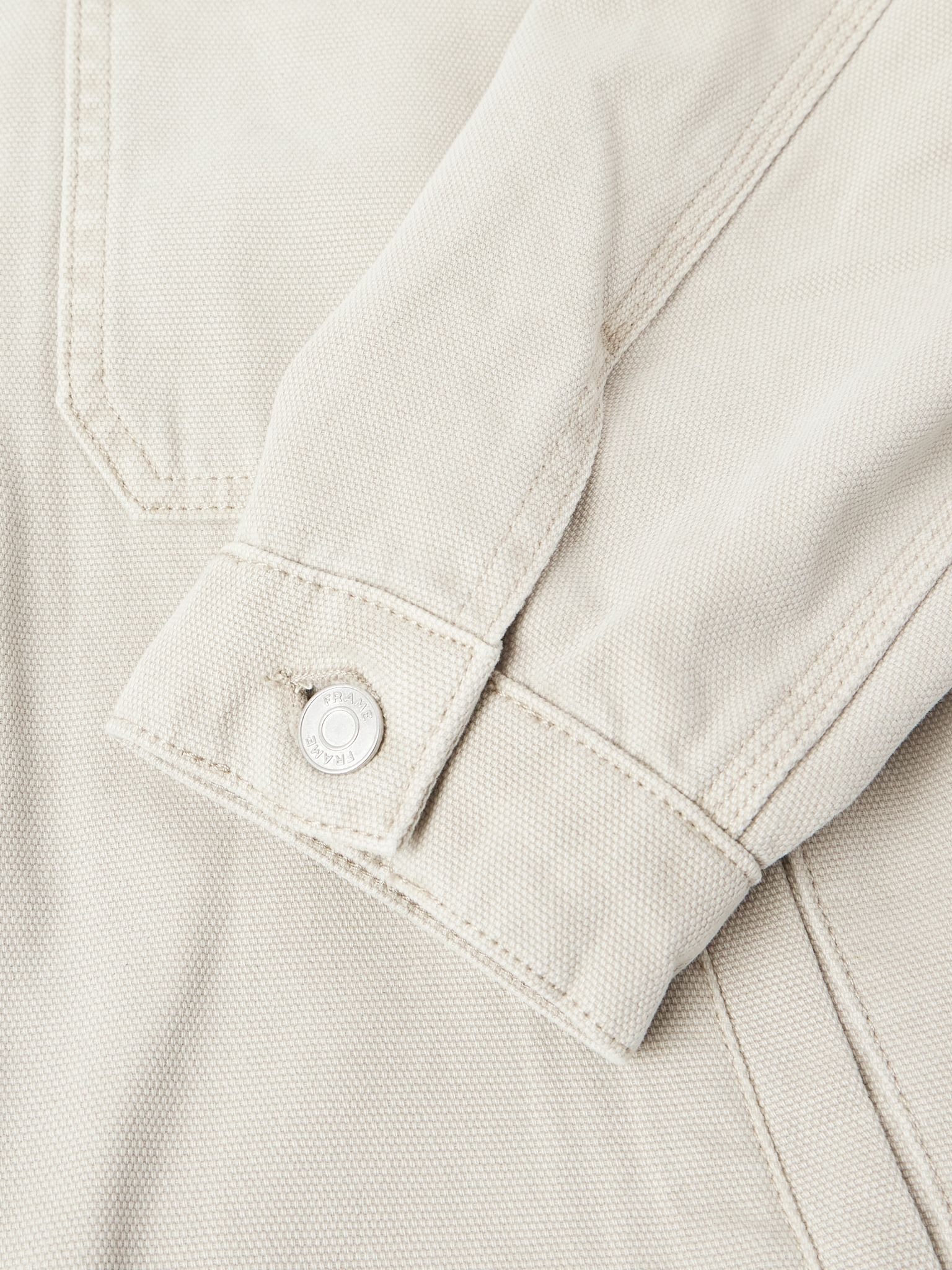 Suede-Trimmed Cotton-Canvas Jacket Cream - 6