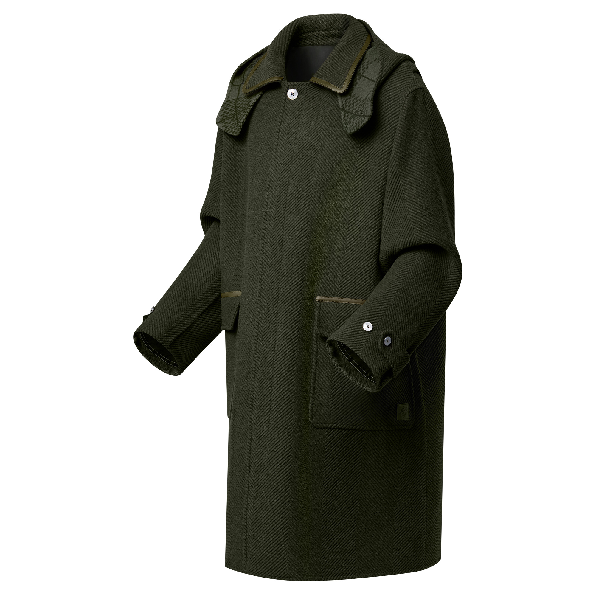 Double Face Wool-Silk Blend Coat - 2
