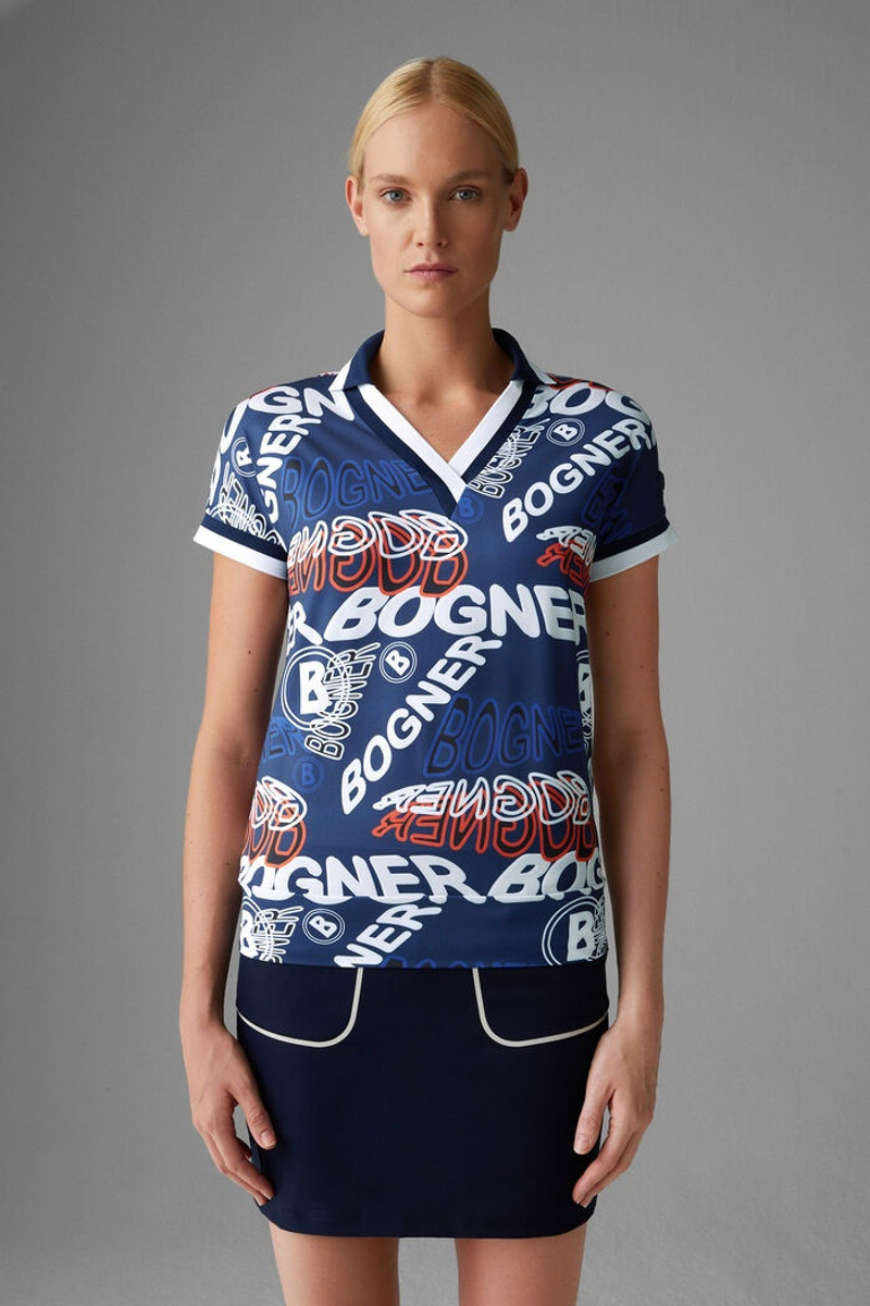 Dorisa Functional polo shirt in Dark blue/Off-white/Red 2