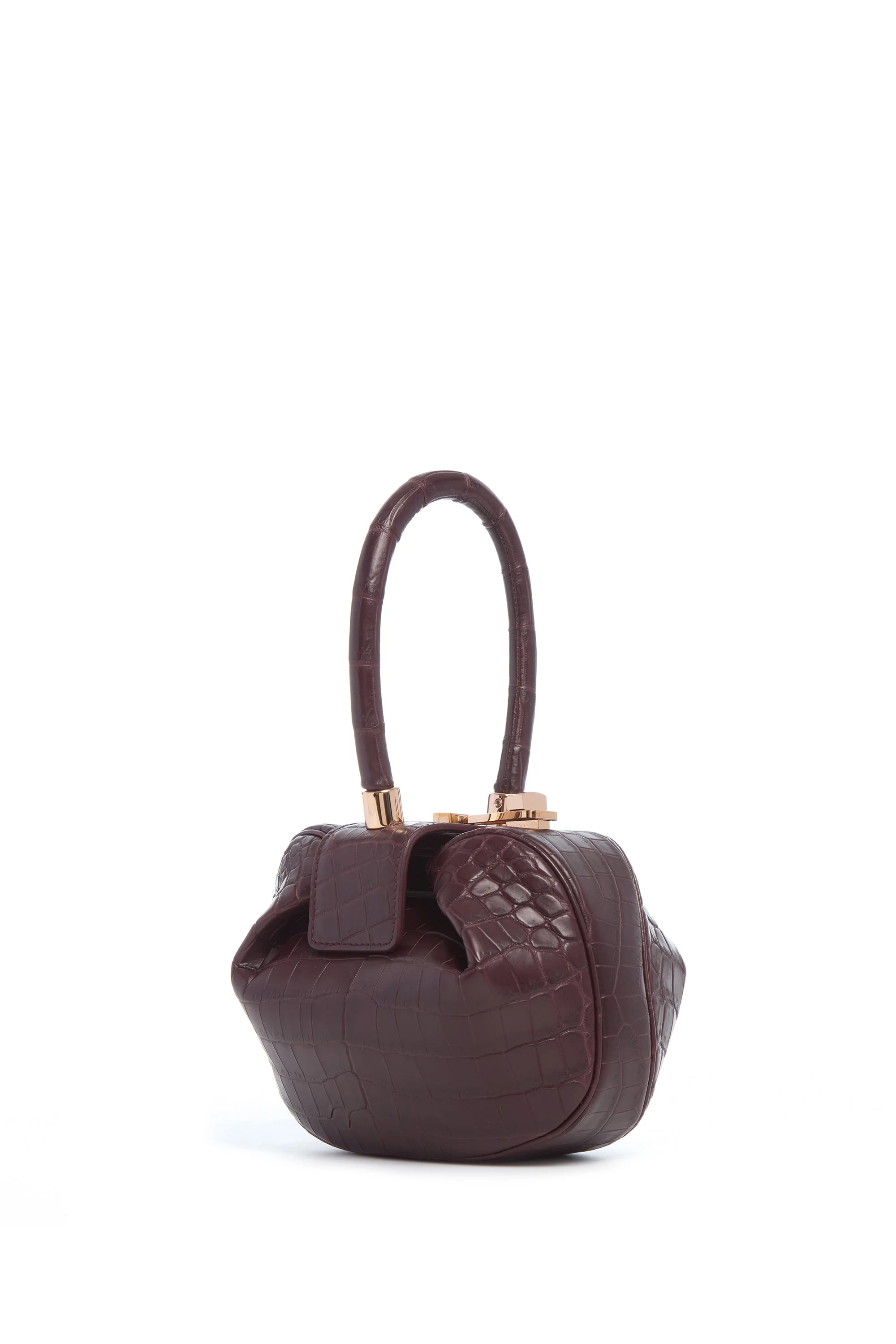 Demi Bag in Bordeaux Crocodile Leather - 1
