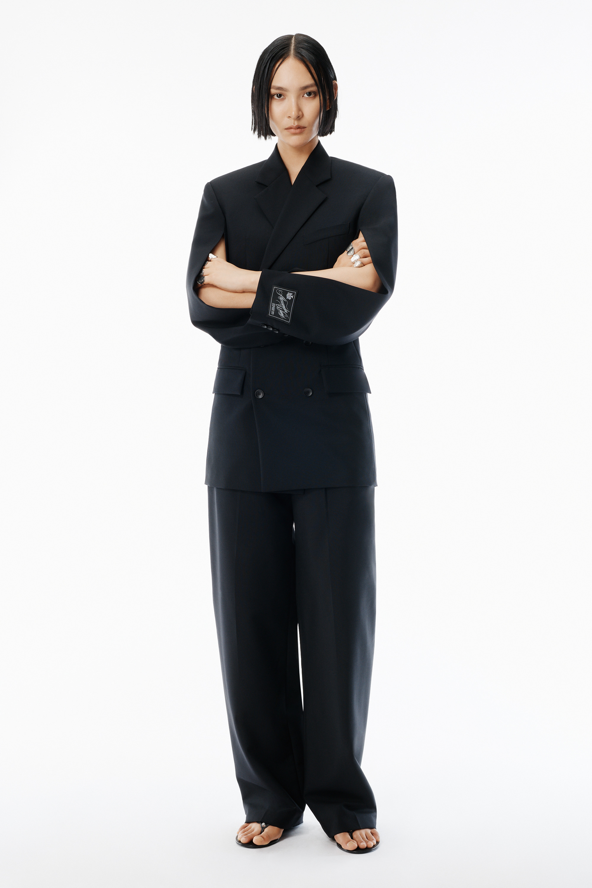 Black Wool Mohair Blazer Dress - 2