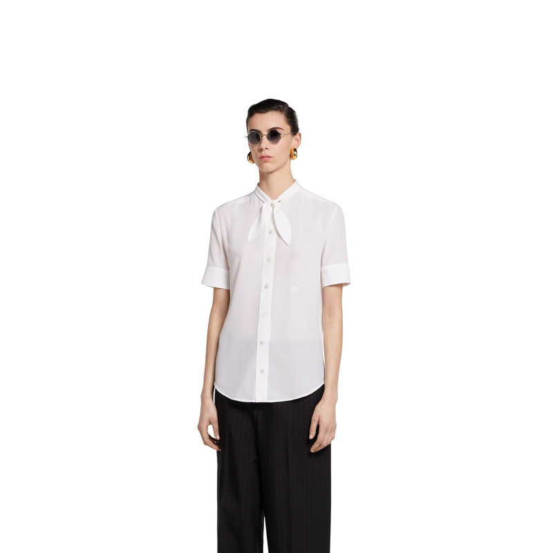 Silk crêpe de chine shirt with embroidery 3