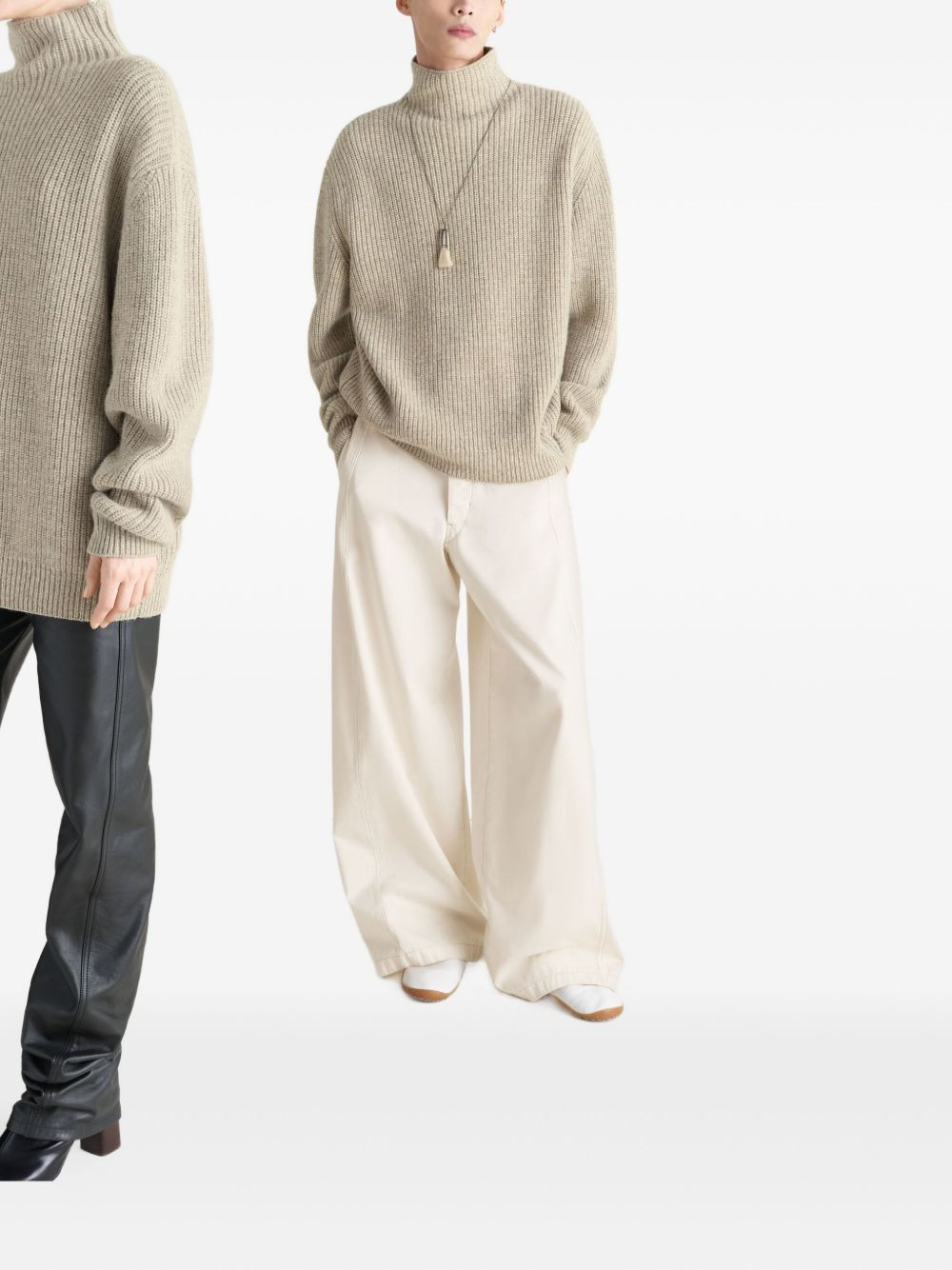 high-neck ribbed sweater - 2
