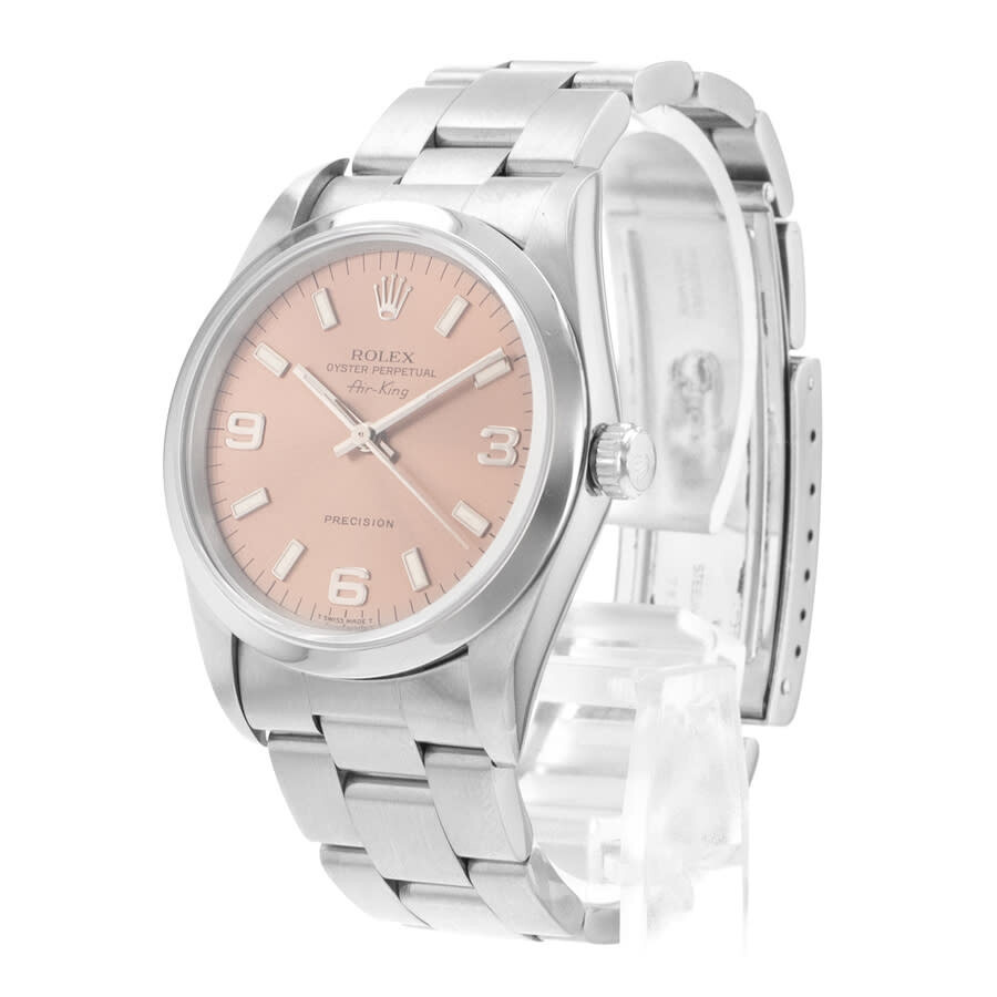 Pre-owned Rolex Air King 34 Automatic Chronometer Pink Dial Men's Watch 14000 PSO - 4