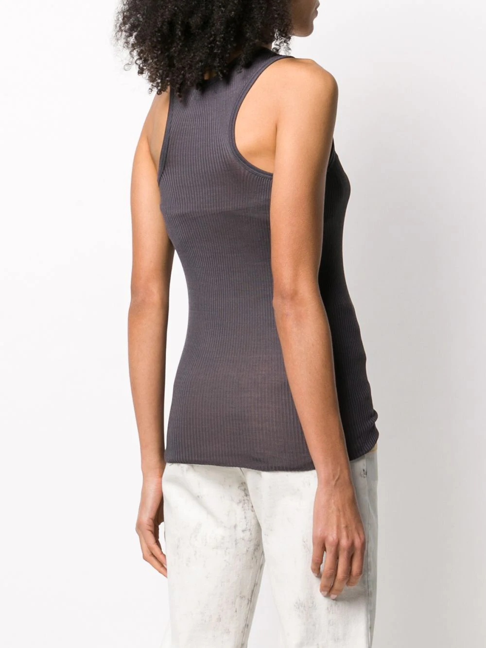 scoop neck silk vest top - 4