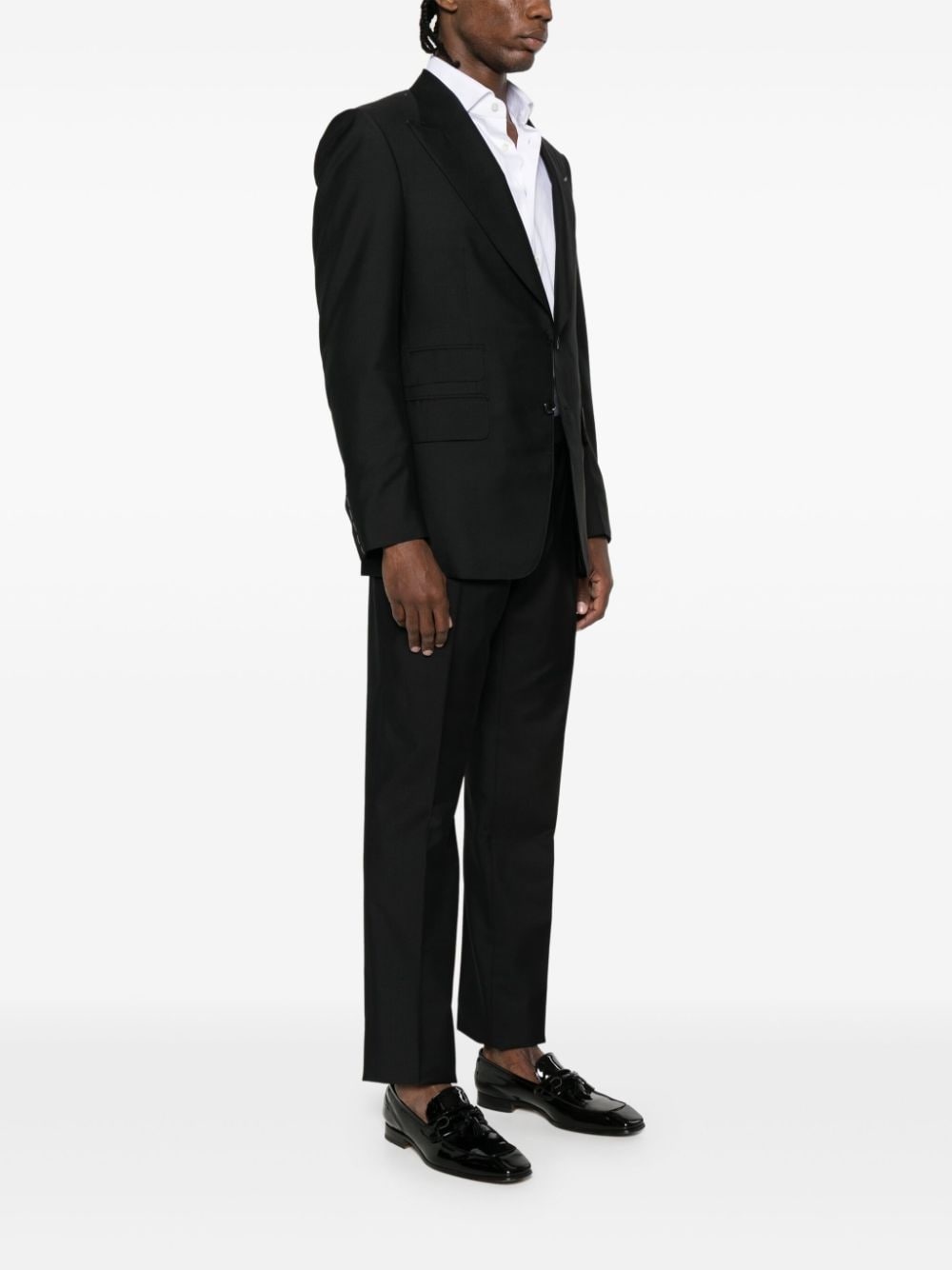 twill single-breasted suit - 3