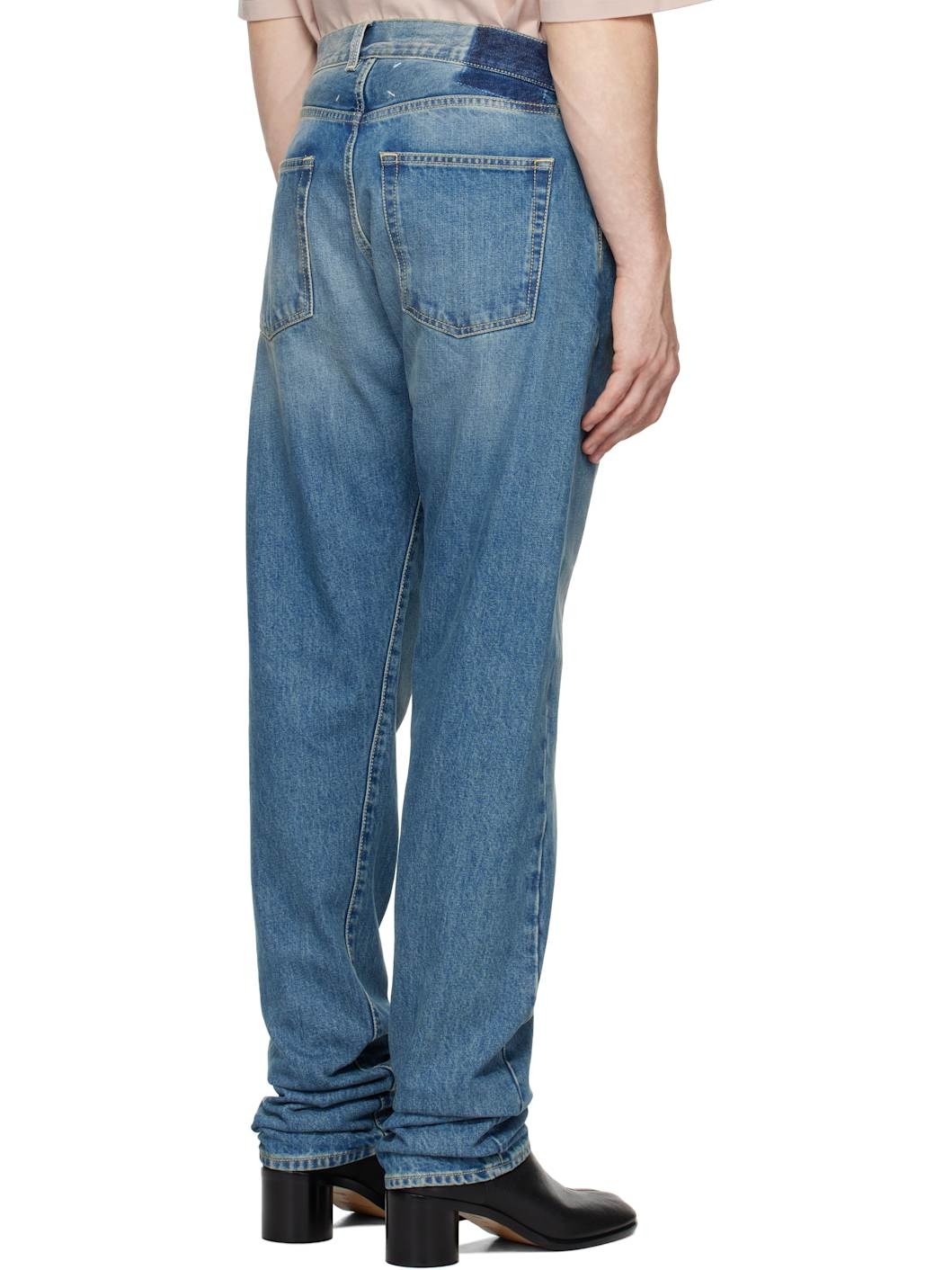 Blue Turn-Up Jeans - 3