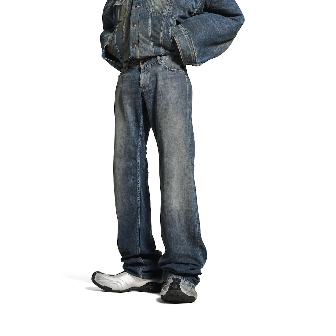 Fitted Low-waist Pants in Blue - 6