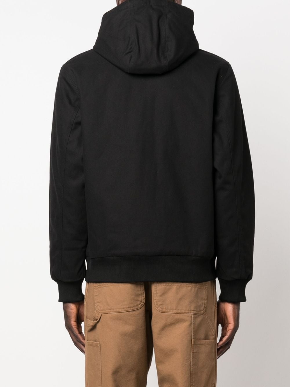 logo-patch cotton hooded jacket - 4