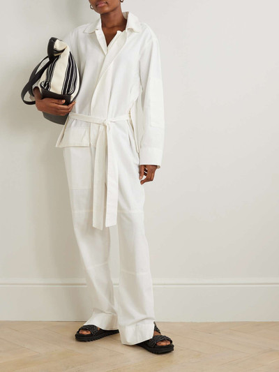 Victoria Beckham Belted cotton-twill jumpsuit outlook
