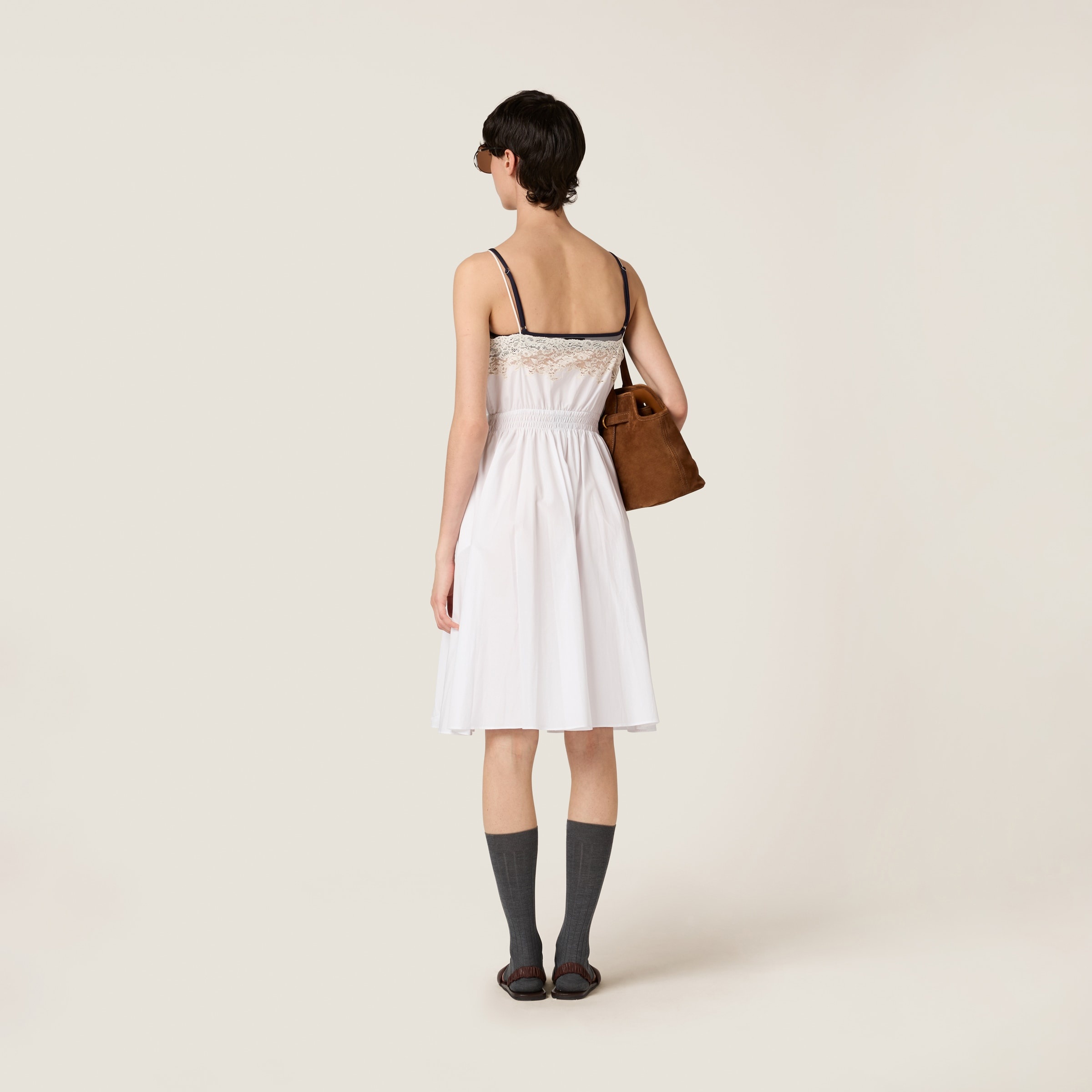 Poplin and lace dress - 3