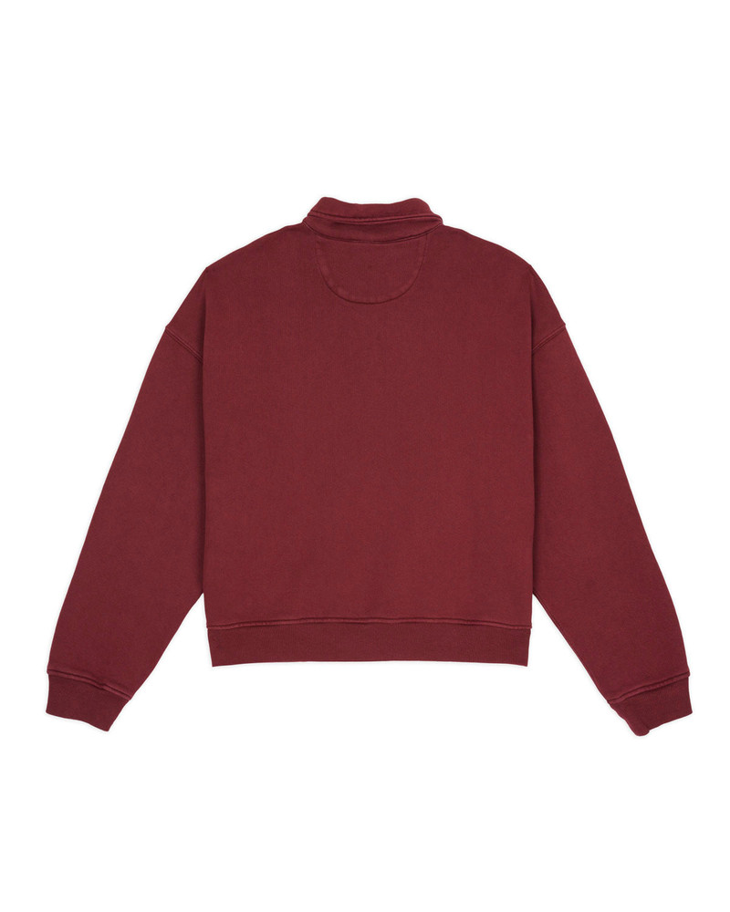 BRAIN DEAD Half Zip Collared Sweatshirt - Wine outlook