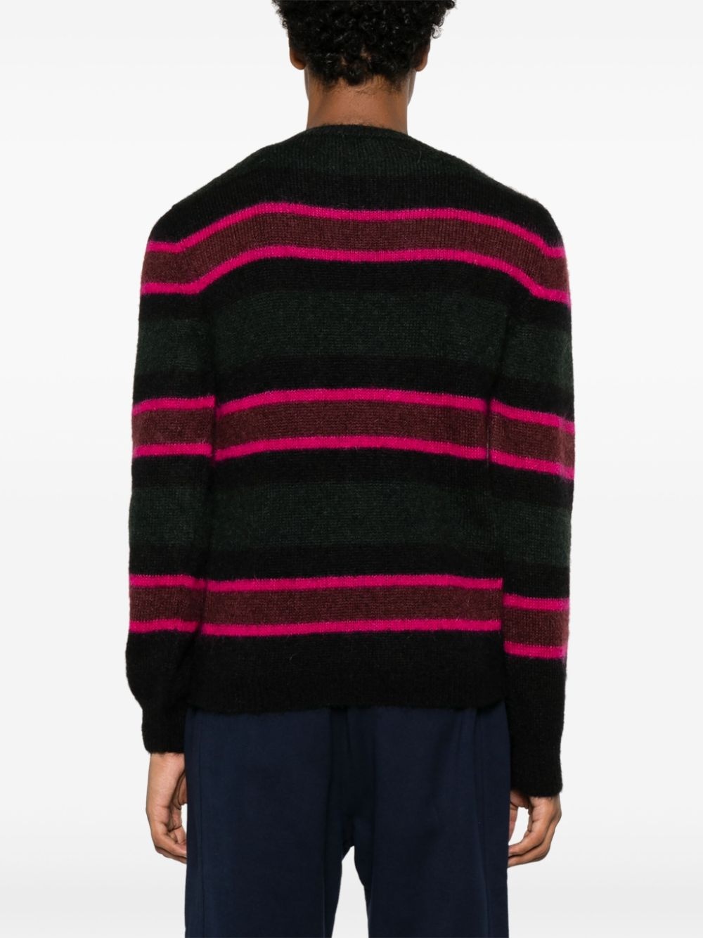 striped crew neck jumper - 4