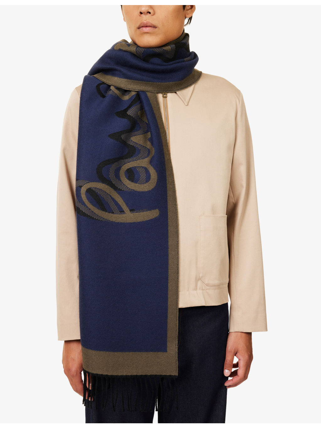 Stack Logo Wool Blend Scarf - 2